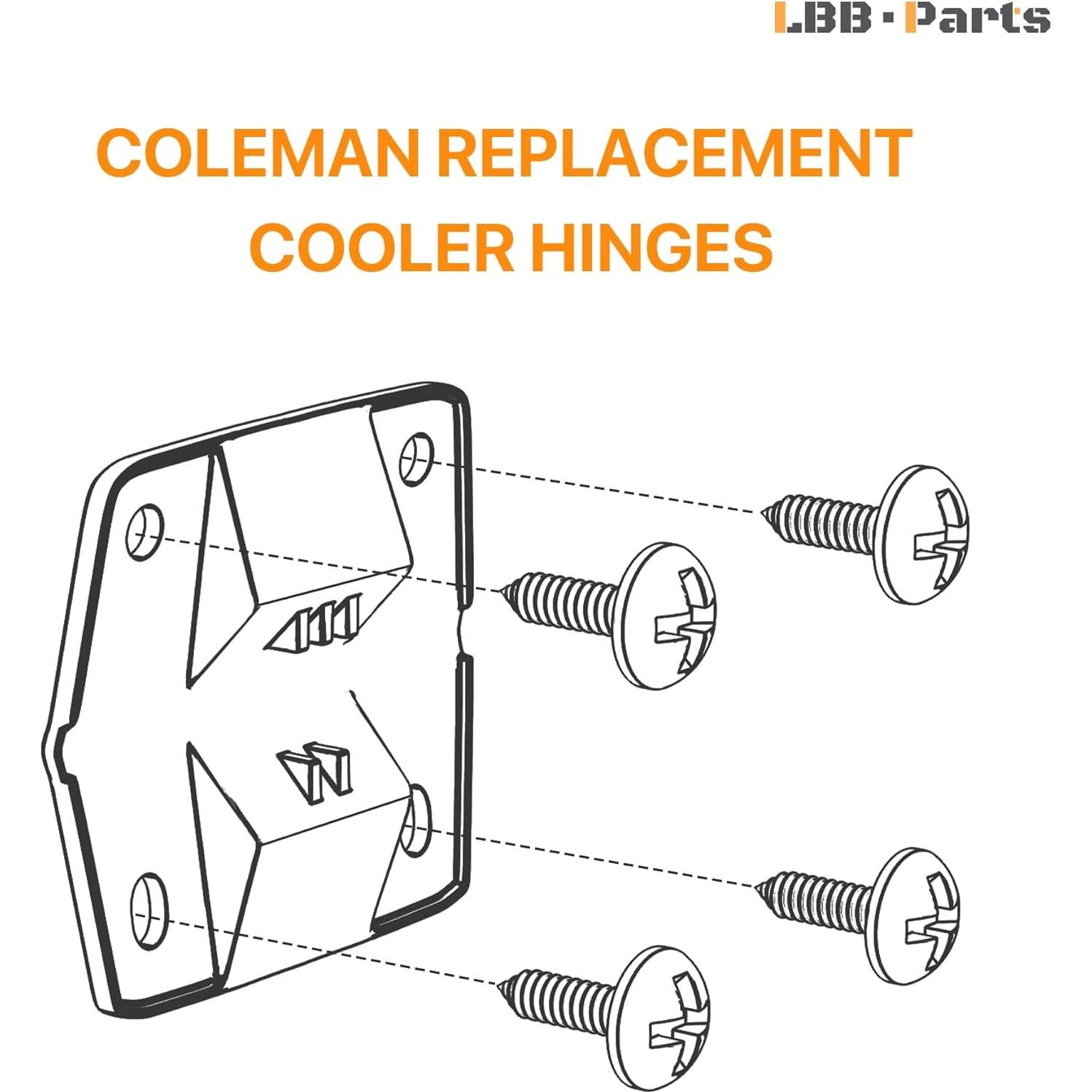 Kit de Bisagras de Plástico LBB-Parts para Enfriadores Coleman - 4 Piezas