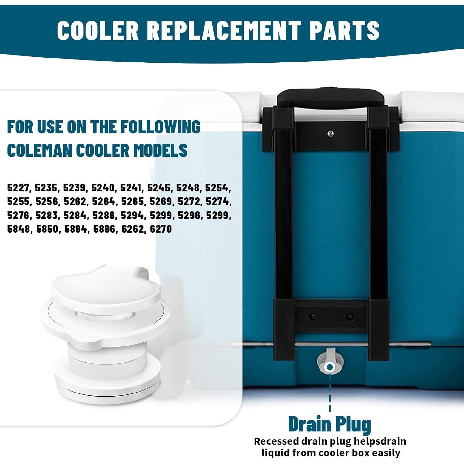 Reemplazo Tapón Drenaje Cooler Coleman Hasanbar - Paquete 2