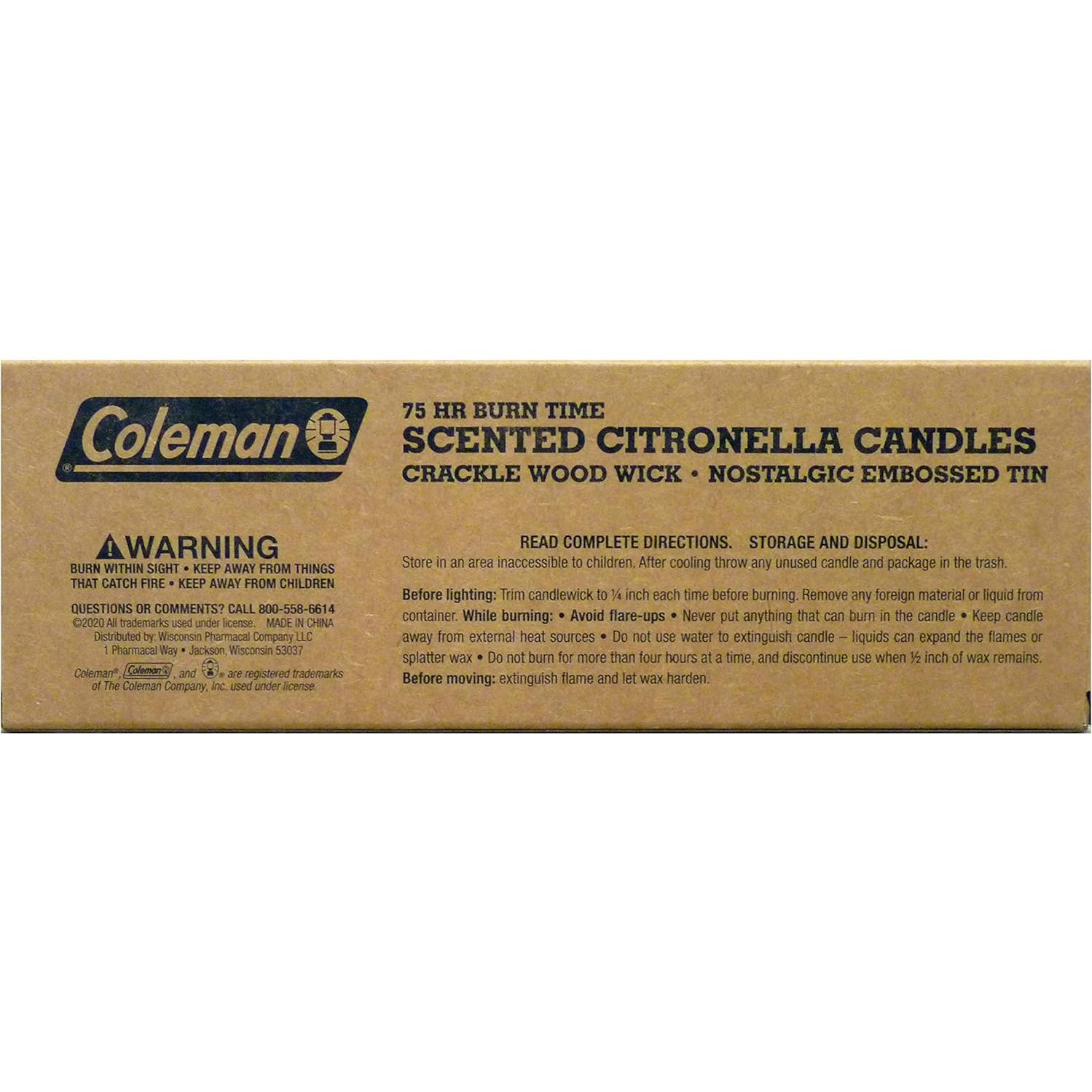 Set de 3 Velas de Citronela Aromatizadas Coleman 170g