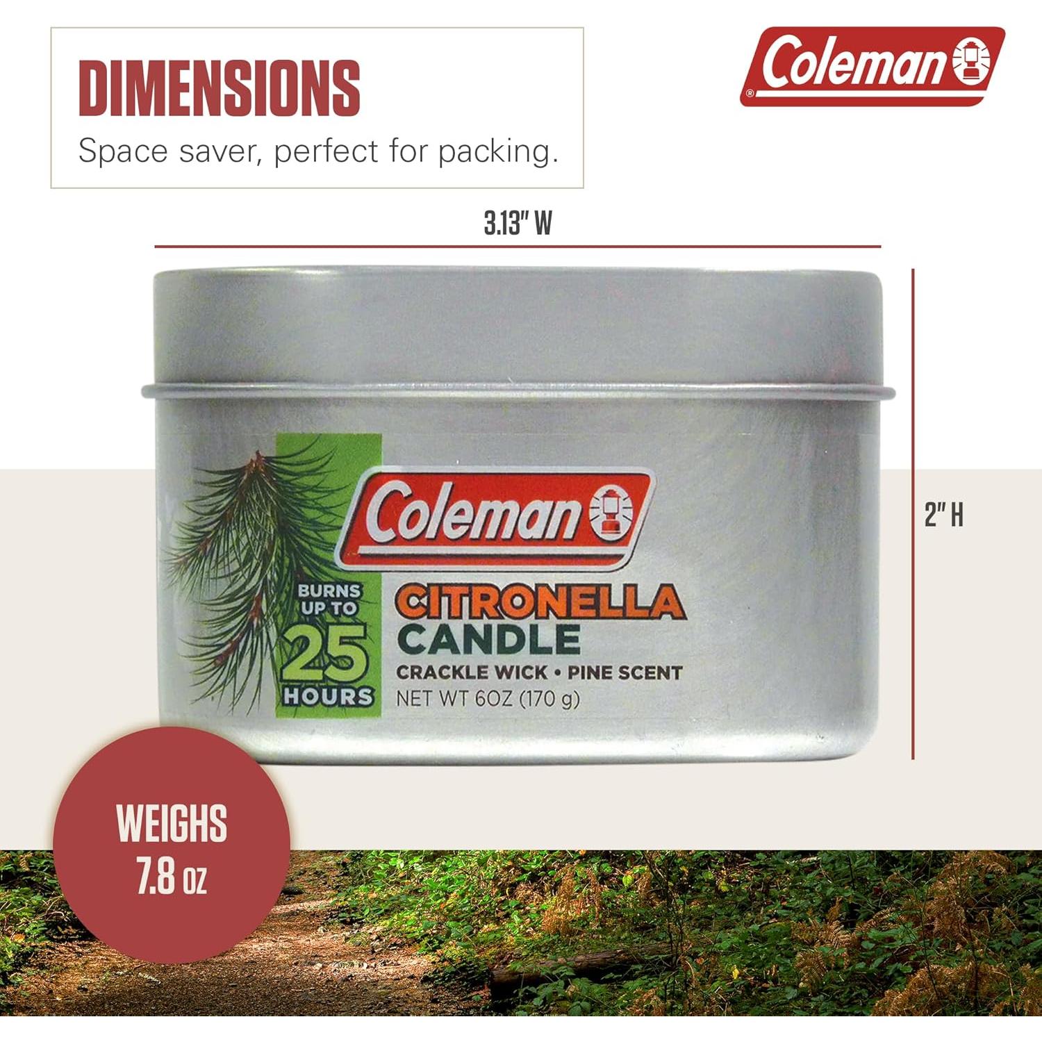 Set de 3 Velas de Citronela Aromatizadas Coleman 170g