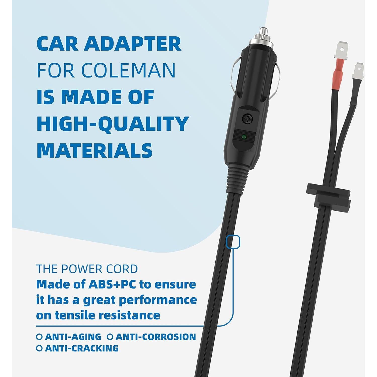 Adaptador de Cable de Alimentación 12V Coleman 2.44m con Fusible