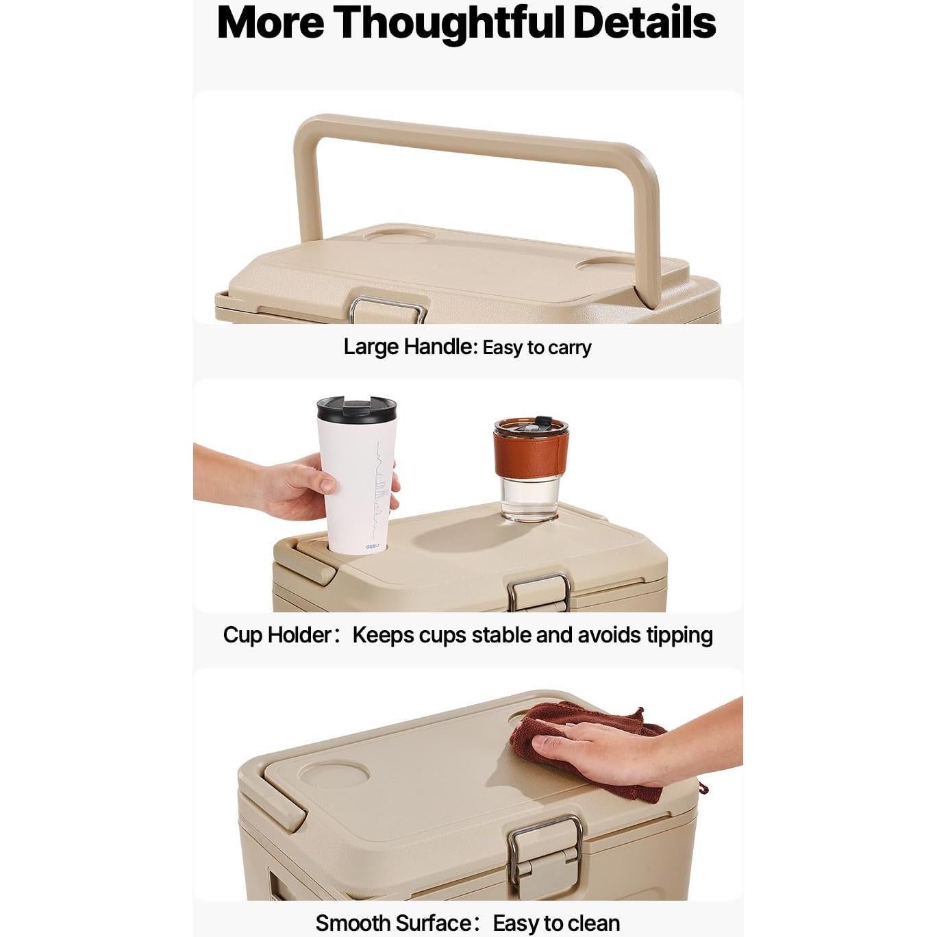 Nevera Portátil VEVOR 8.5QT Gris-Blanco Aislamiento Duradero