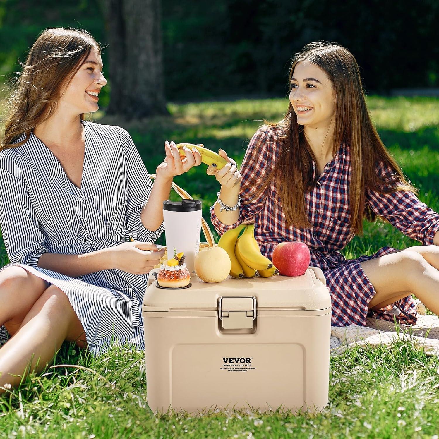 Nevera Portátil VEVOR 8.5QT Gris-Blanco Aislamiento Duradero