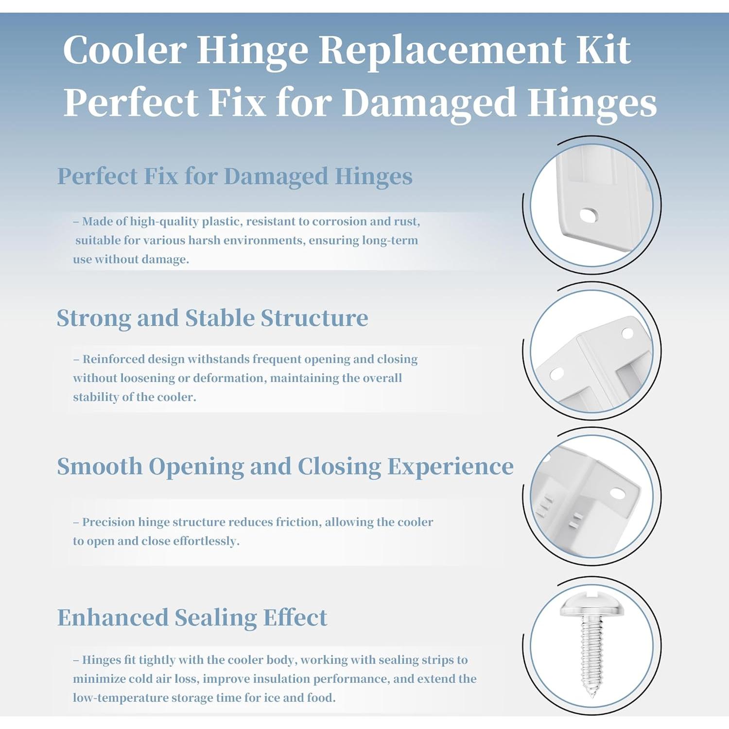 Bisagras de Cooler HQAPR Compatibles con Coleman - Paquete de 2