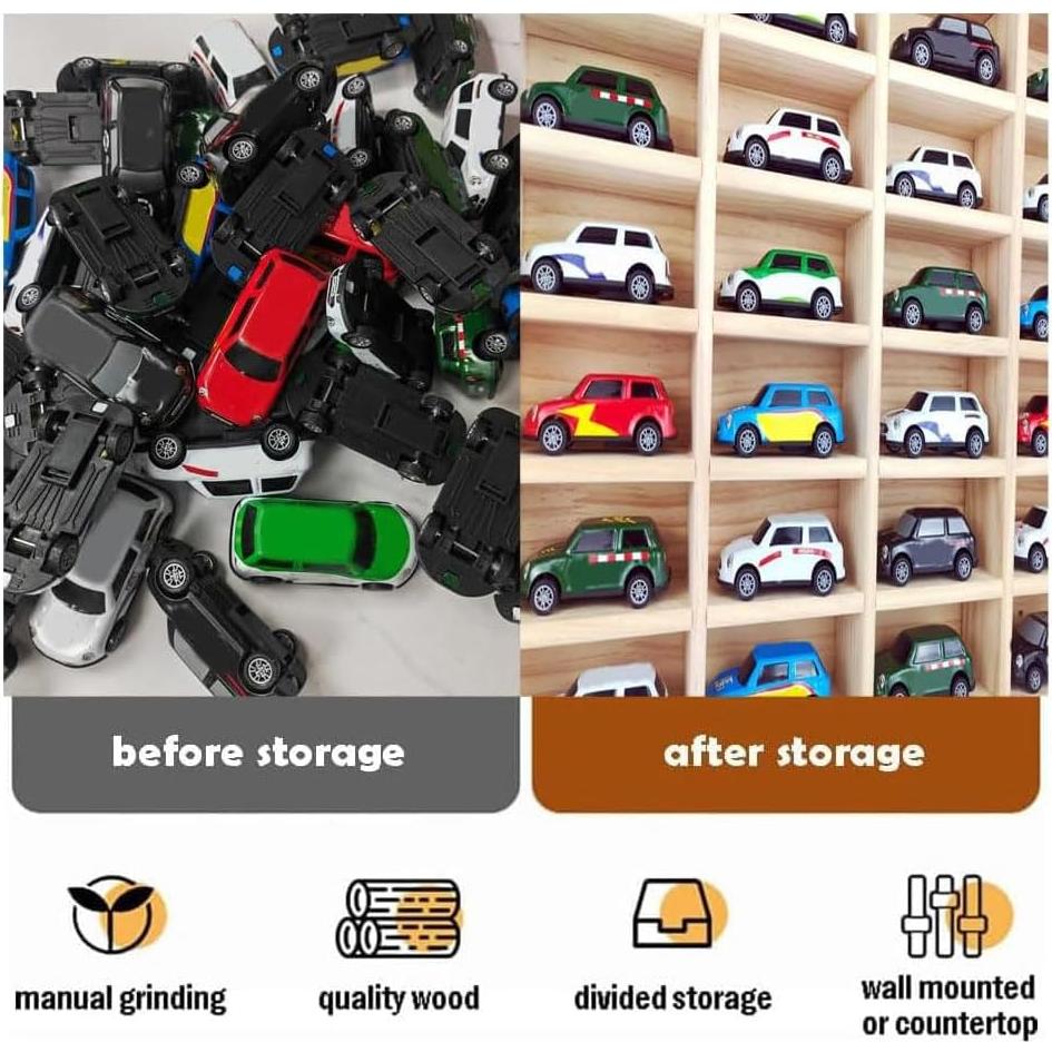 Estante de Juguetes Wasaiggon para 42 Coches 1/64 Madera