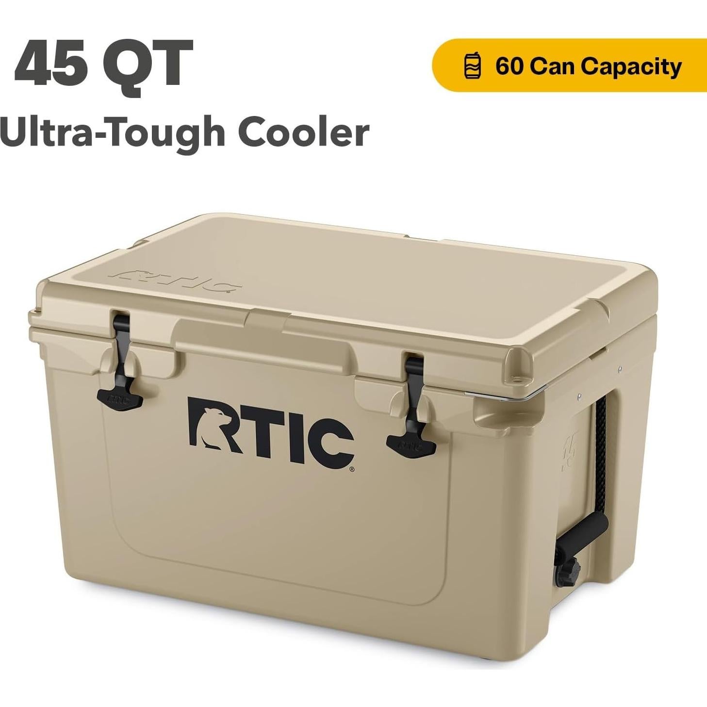 Cooler Aislado RTIC 45 QT Ultra Resistente para Camping y Playa