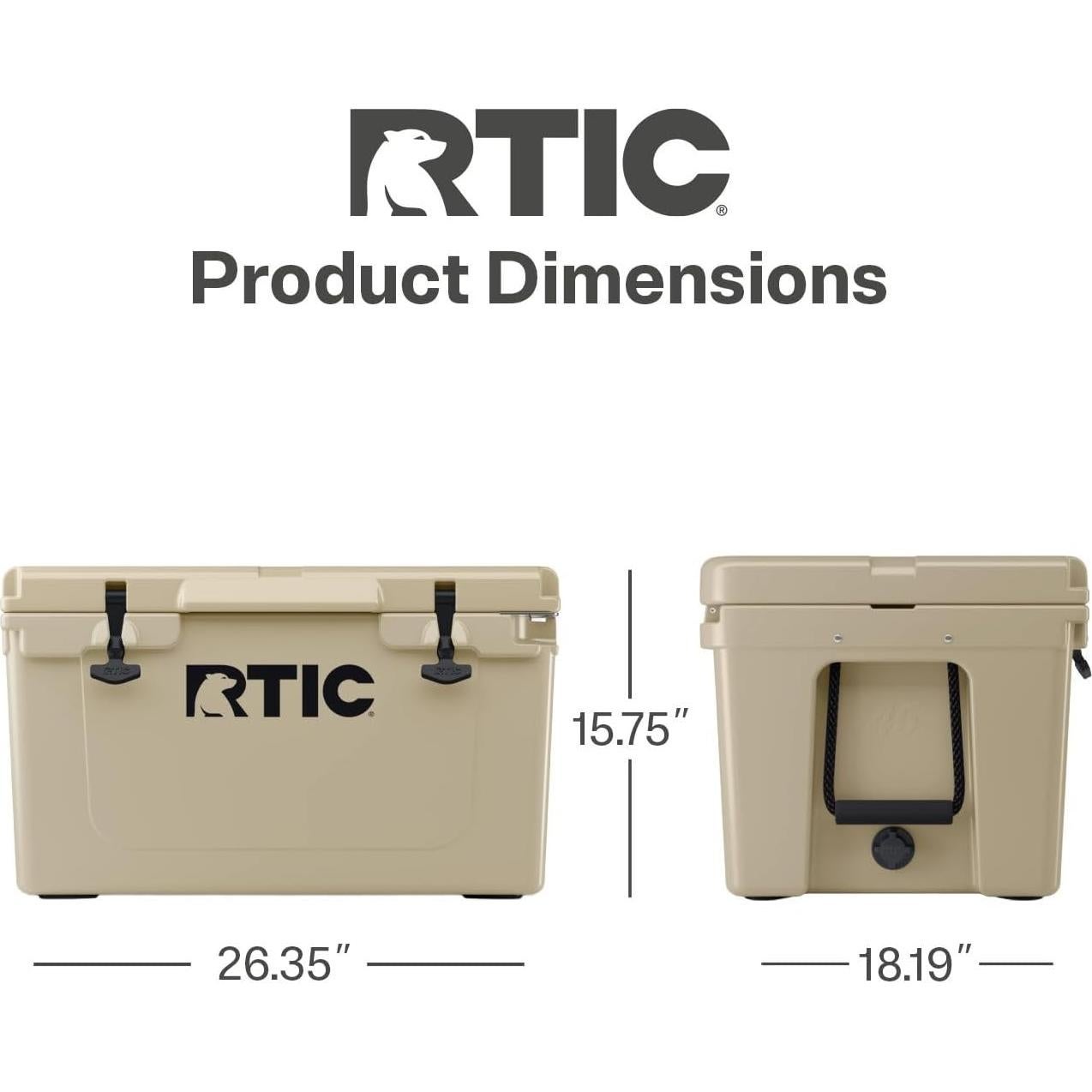 Cooler Aislado RTIC 45 QT Ultra Resistente para Camping y Playa