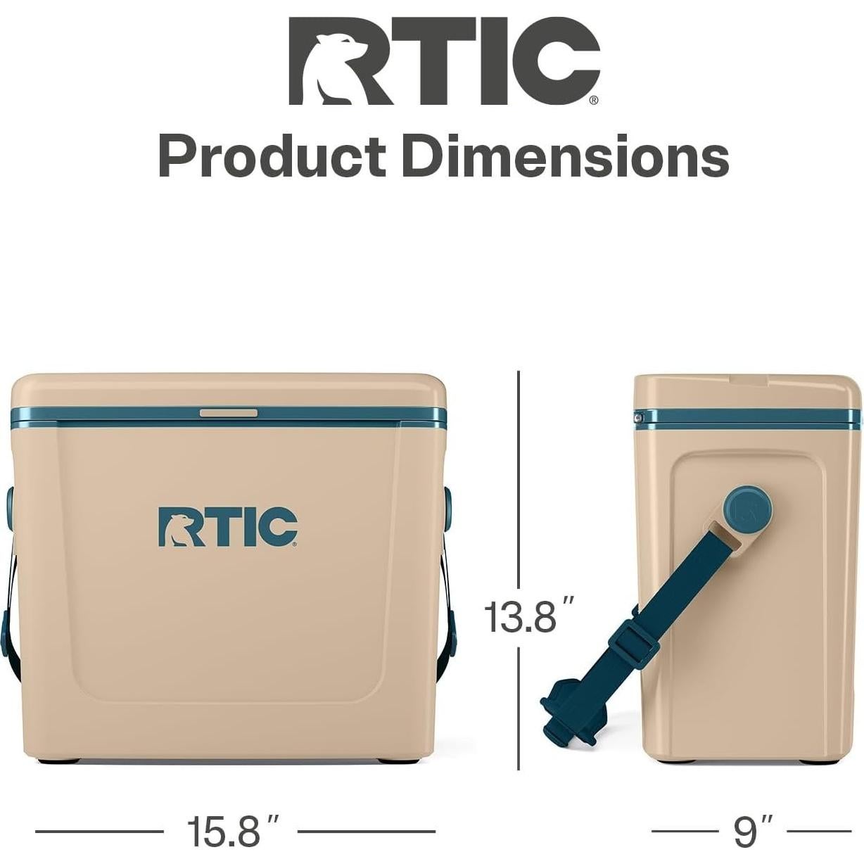 Hielera RTIC 16 QT Portátil Aislada para Camping y Playa