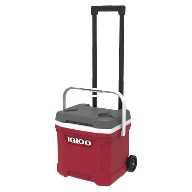 Enfriador Igloo Latitude 16 Roller 19 L Rojo y Gris