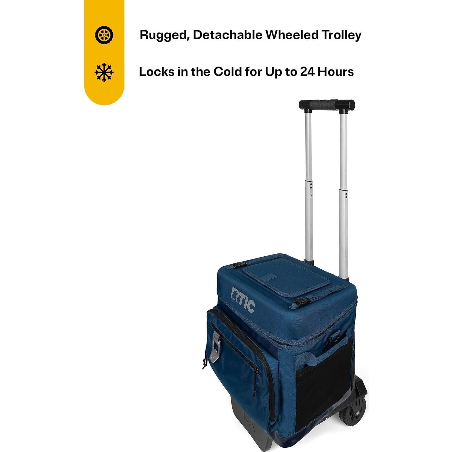 Cooler RTIC 40 Latas con Ruedas y Mango Plegable Marino