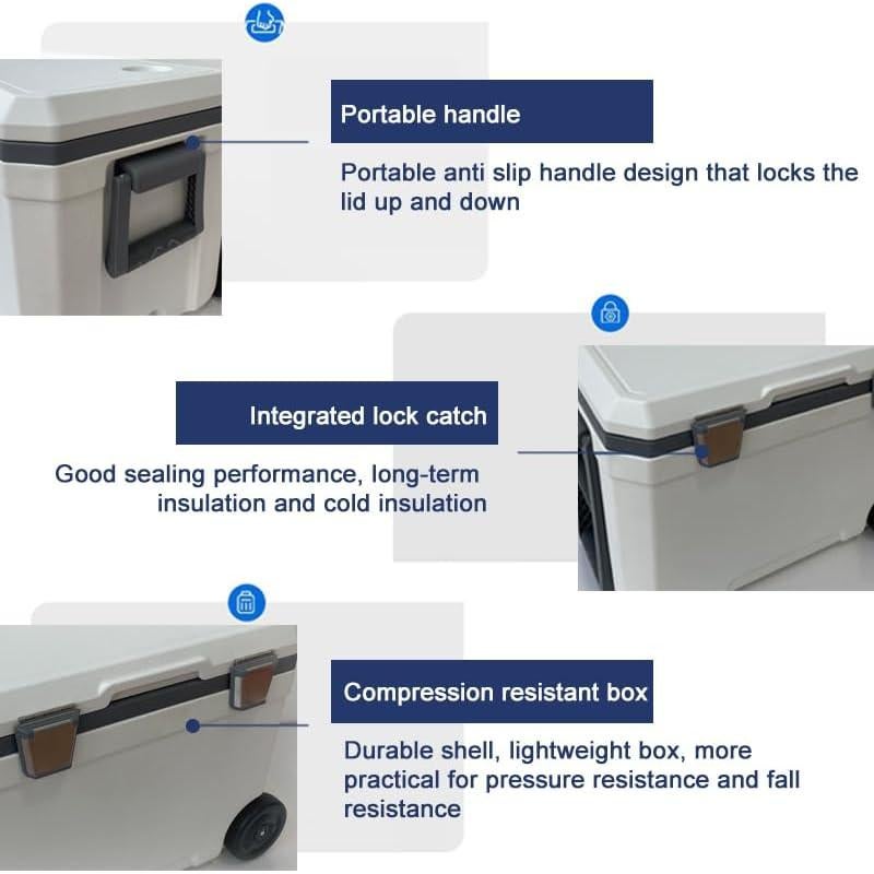 Enfriador de Camping BRZSACR 45L Portátil con Ruedas y Aislamiento
