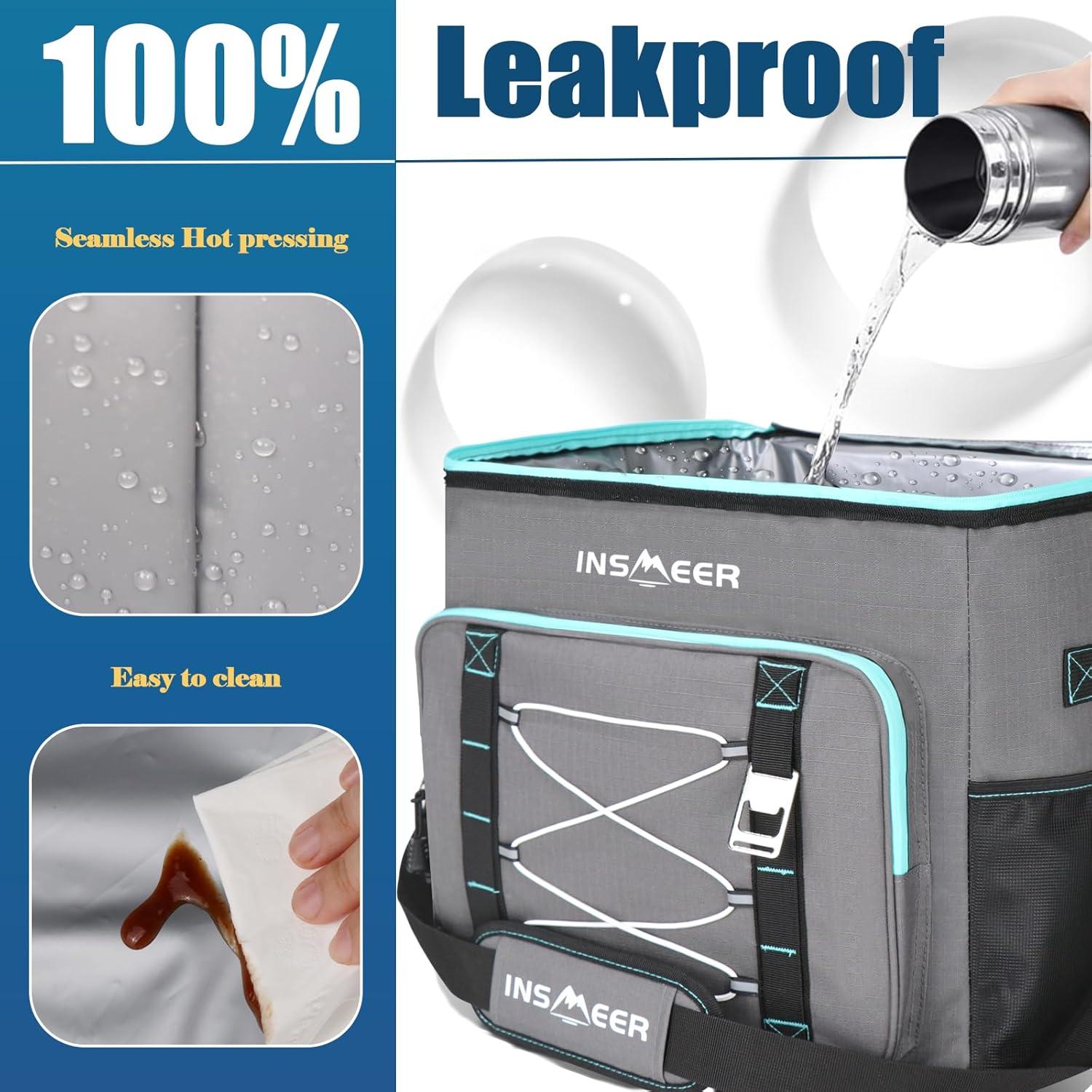 Bolsa Térmica Aislada INSMEER 55L Portátil para Camping