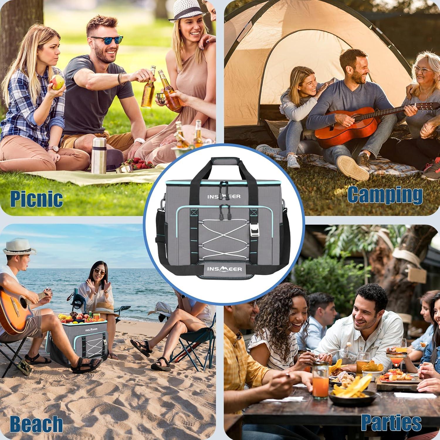Bolsa Térmica Aislada INSMEER 55L Portátil para Camping