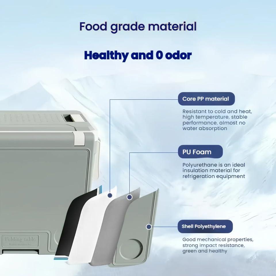 Caja de Enfriamiento Portátil BRZSACR 32L Verde Gris para Camping