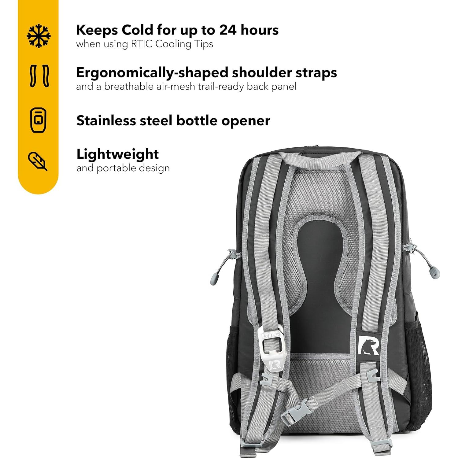 Mochila Enfriadora RTIC Chillout 24 Latas Aislada Negra