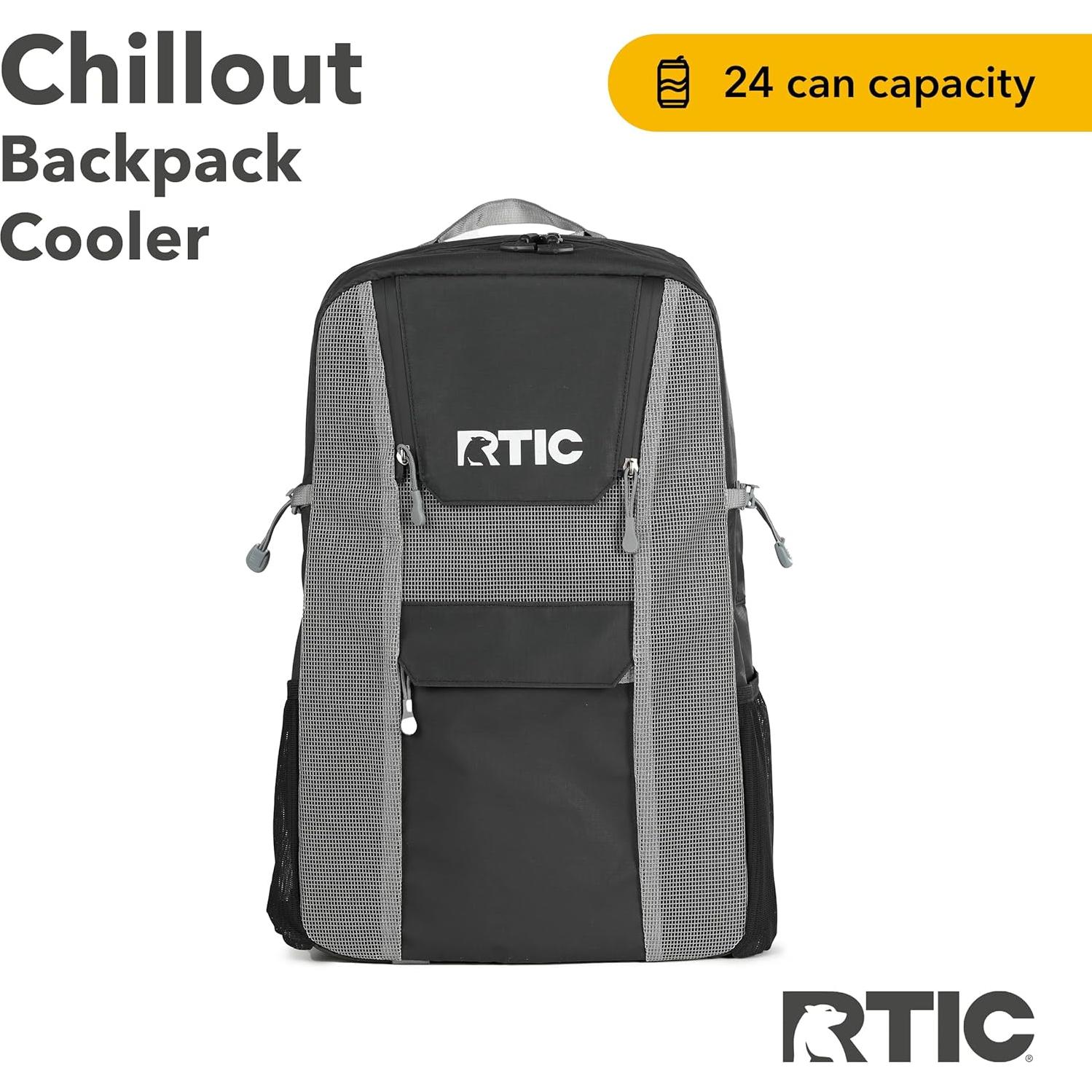 Mochila Enfriadora RTIC Chillout 24 Latas Aislada Negra