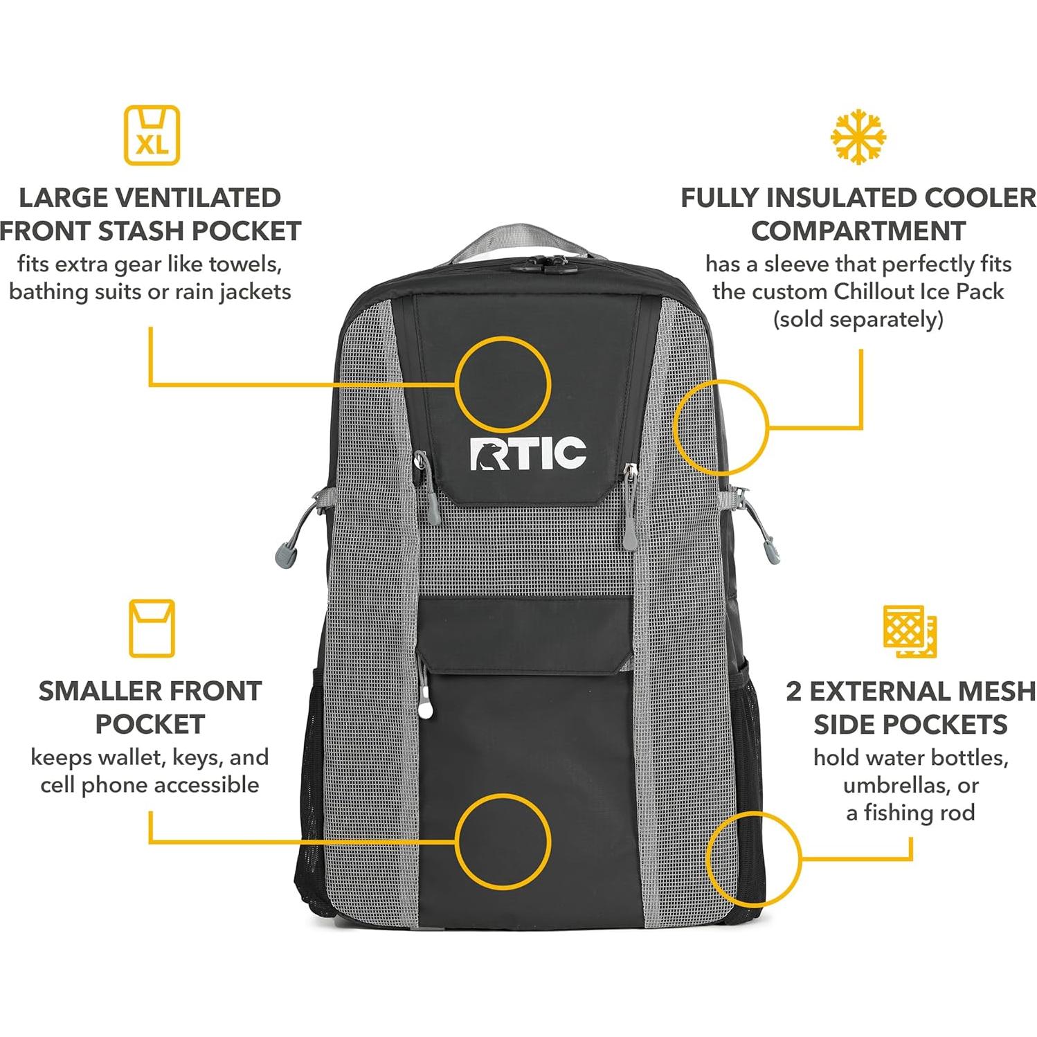 Mochila Enfriadora RTIC Chillout 24 Latas Aislada Negra