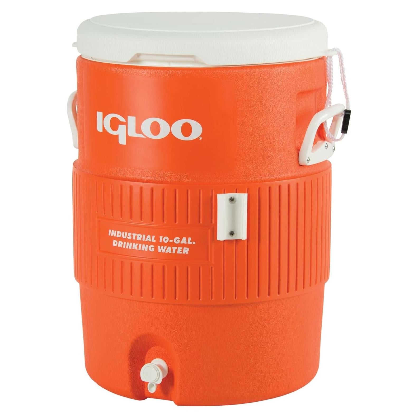 Dispensador de Agua Igloo Seat Top 37.85L Naranja/Blanco