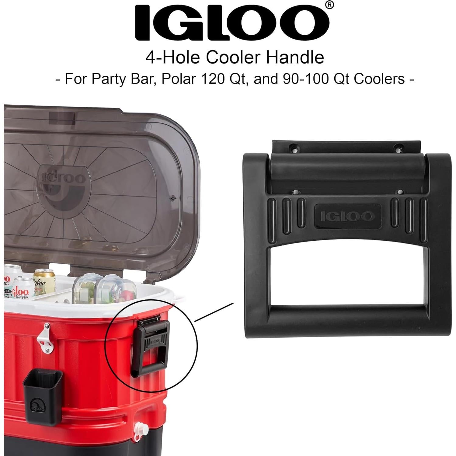Mango y Soporte de Enfriador Igloo 90-120 Qt Blanco