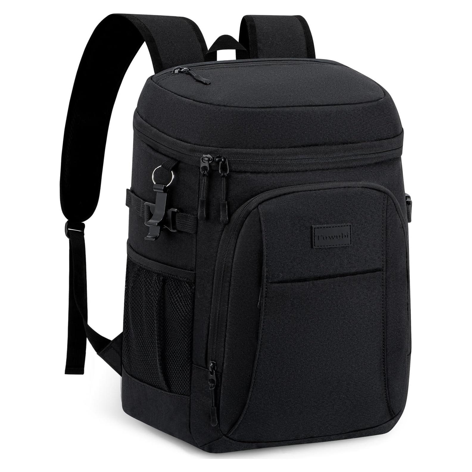 Mochila Enfriadora Tuwubi 35 Latas Negra Aislada Impermeable