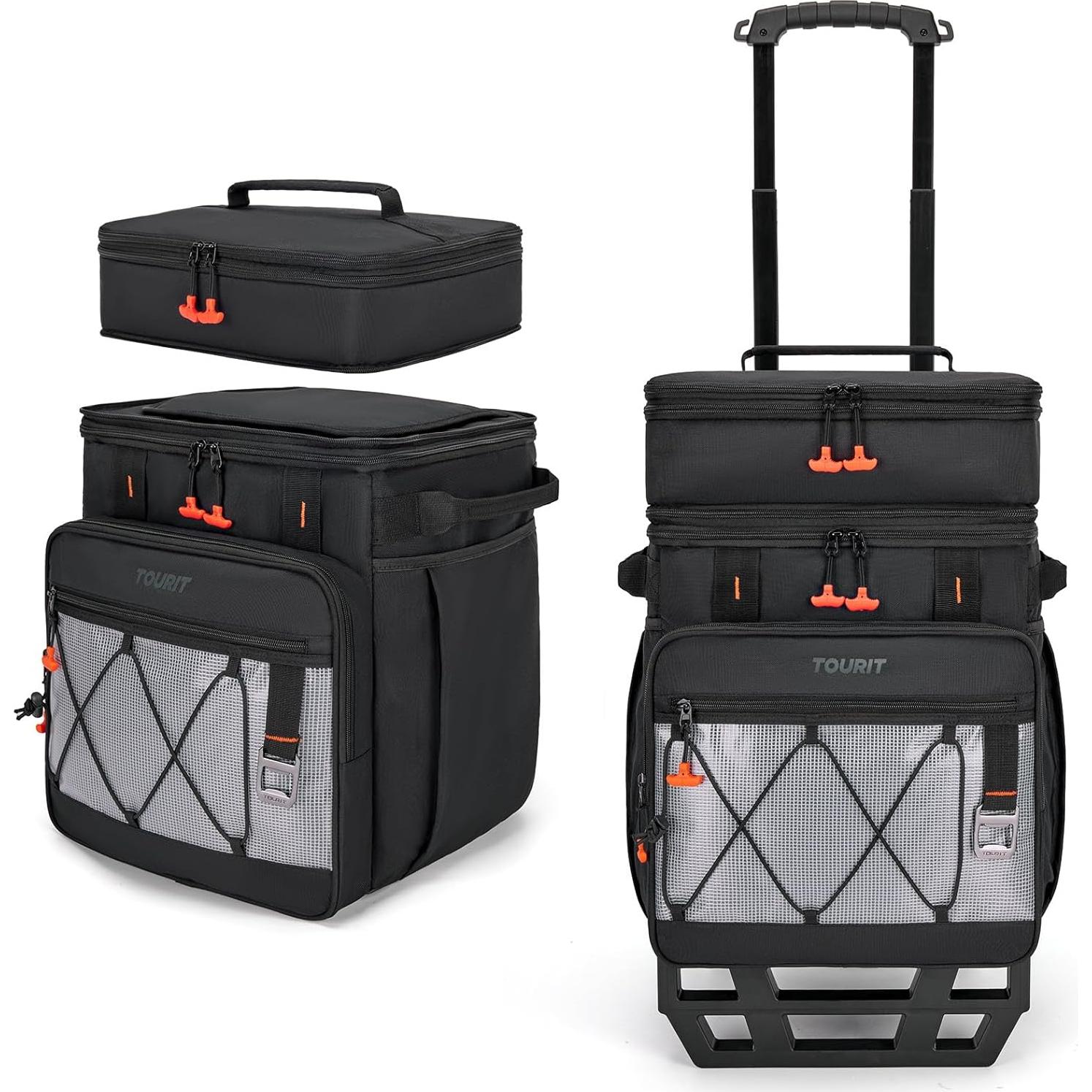 Enfriador Rodante TOURIT 49L Doble Nivel Aislado Plegable