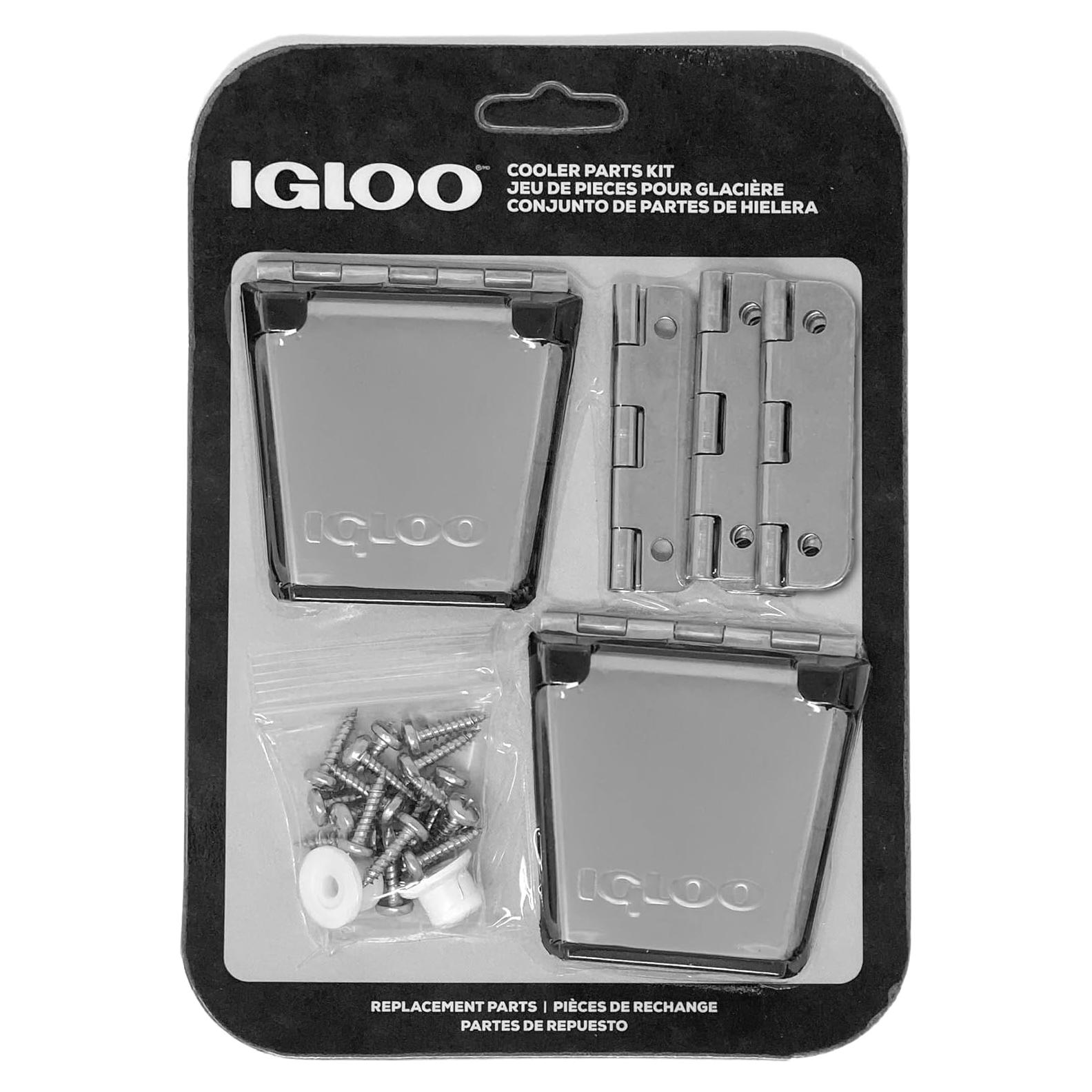 Igloo Cooler Heavy-Duty Stainless Steel Parts Kit - 2 Latches, 3 Hinges, Latch Posts & Screws - Marine-Grade, Corrosion-Resistant Parts