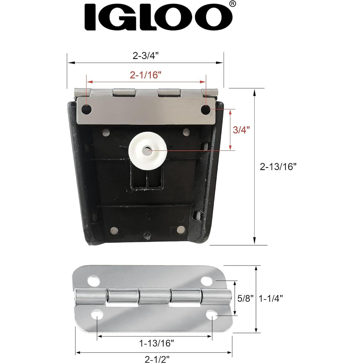 Igloo Cooler Heavy-Duty Stainless Steel Parts Kit - 2 Latches, 3 Hinges, Latch Posts & Screws - Marine-Grade, Corrosion-Resistant Parts