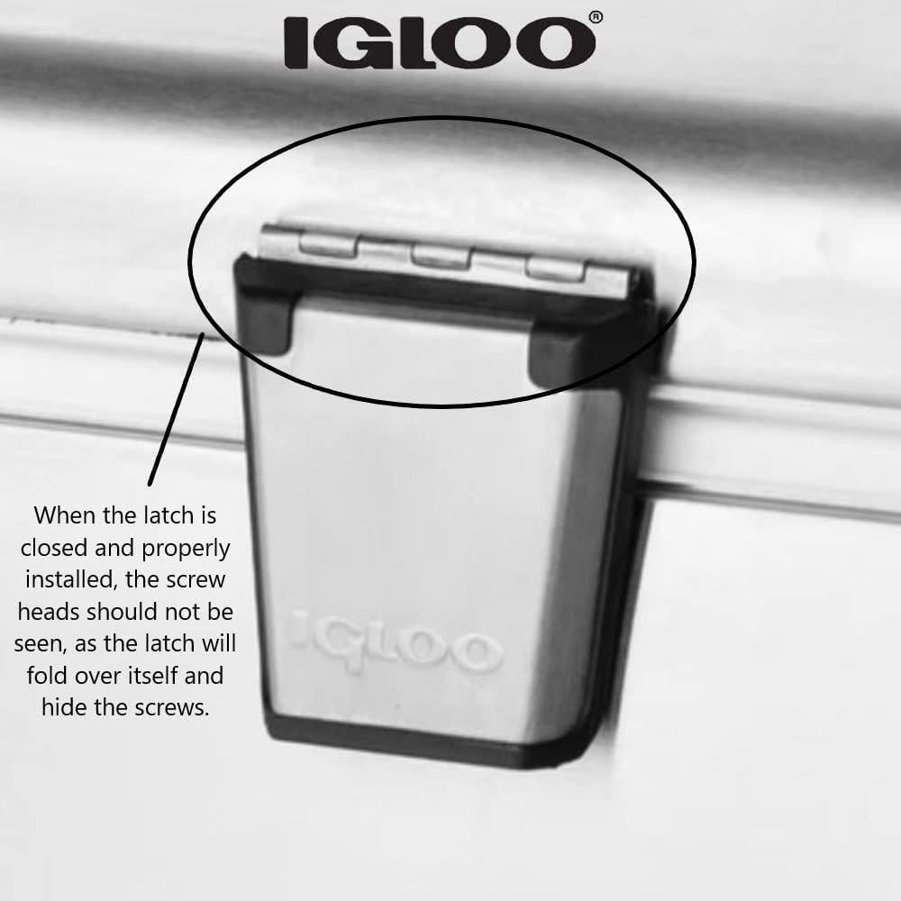 Igloo Cooler Heavy-Duty Stainless Steel Parts Kit - 2 Latches, 3 Hinges, Latch Posts & Screws - Marine-Grade, Corrosion-Resistant Parts