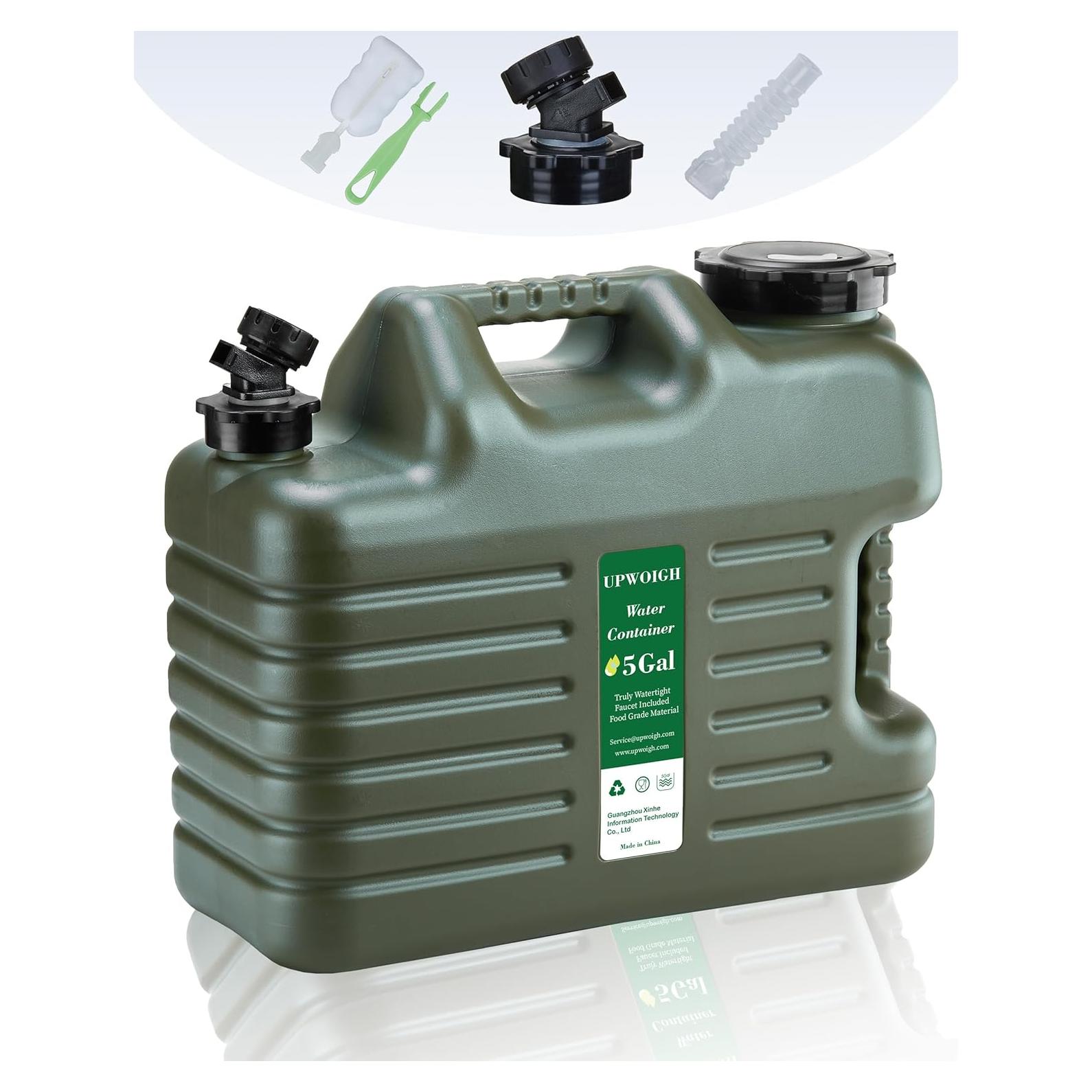 Jarra de Agua 5 Galones UPWOIGH Verde Militar Sin Fugas