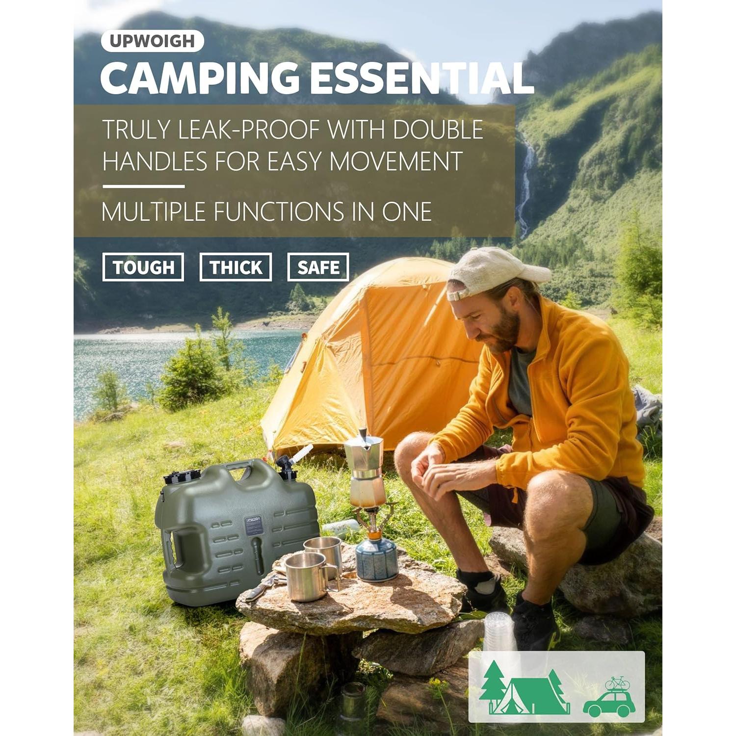 Jarra de Agua 5 Galones UPWOIGH Verde Militar Sin Fugas