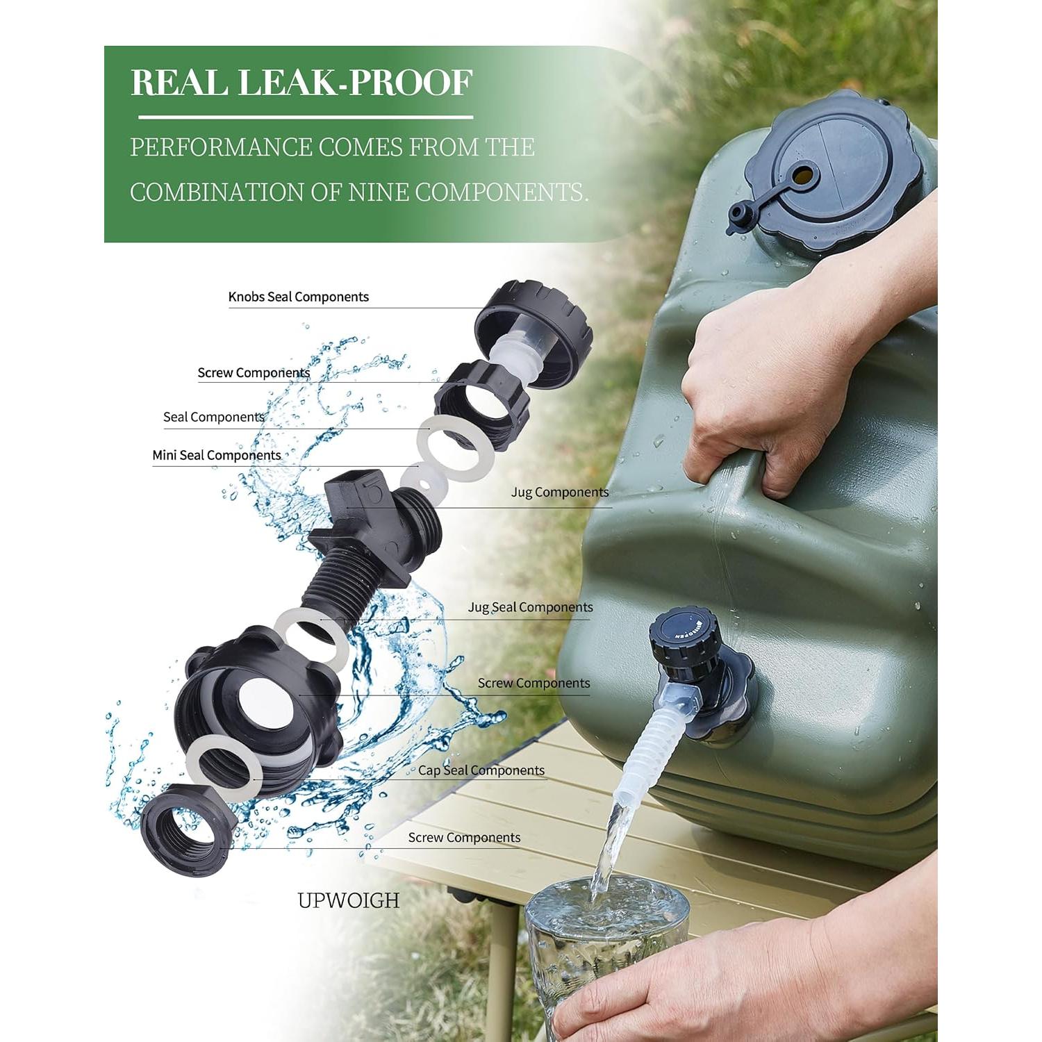 Jarra de Agua 5 Galones UPWOIGH Verde Militar Sin Fugas