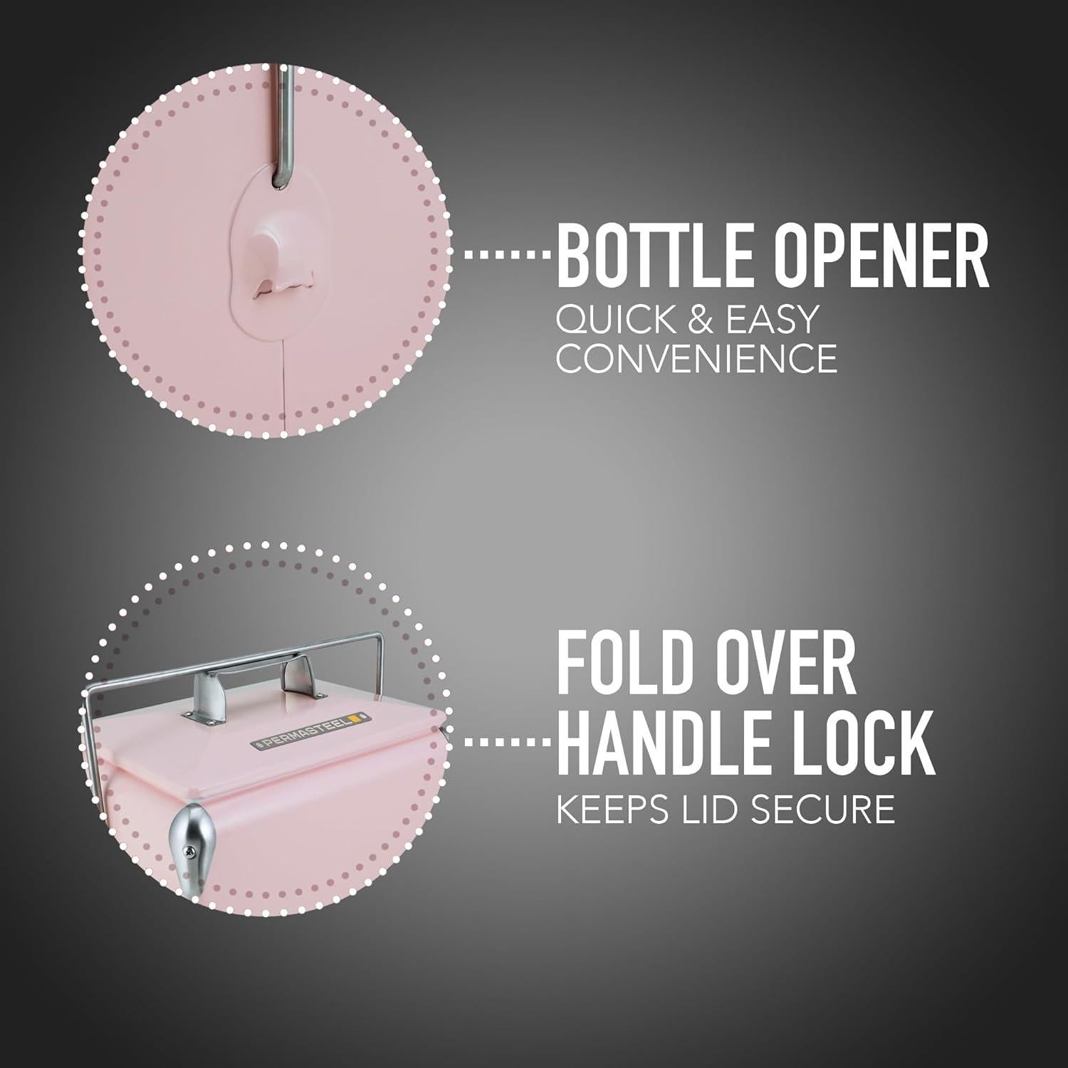 Nevera Portátil Vintage Permasteel 14 Qt Rosa - Enfriador de Bebidas