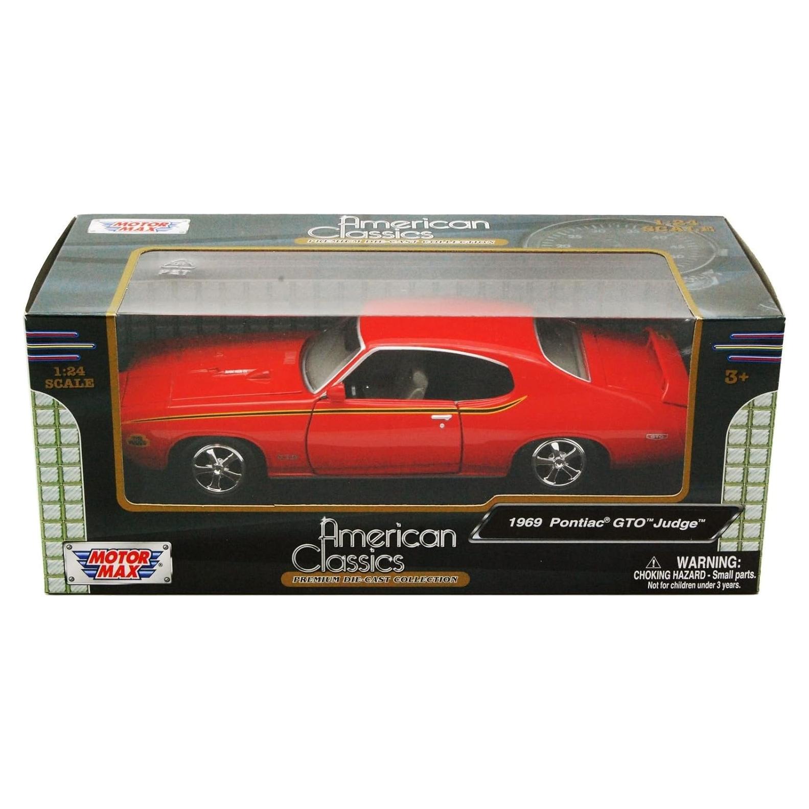 Motormax 1969 Pontiac GTO Naranja 1:24 Diecast Detallado
