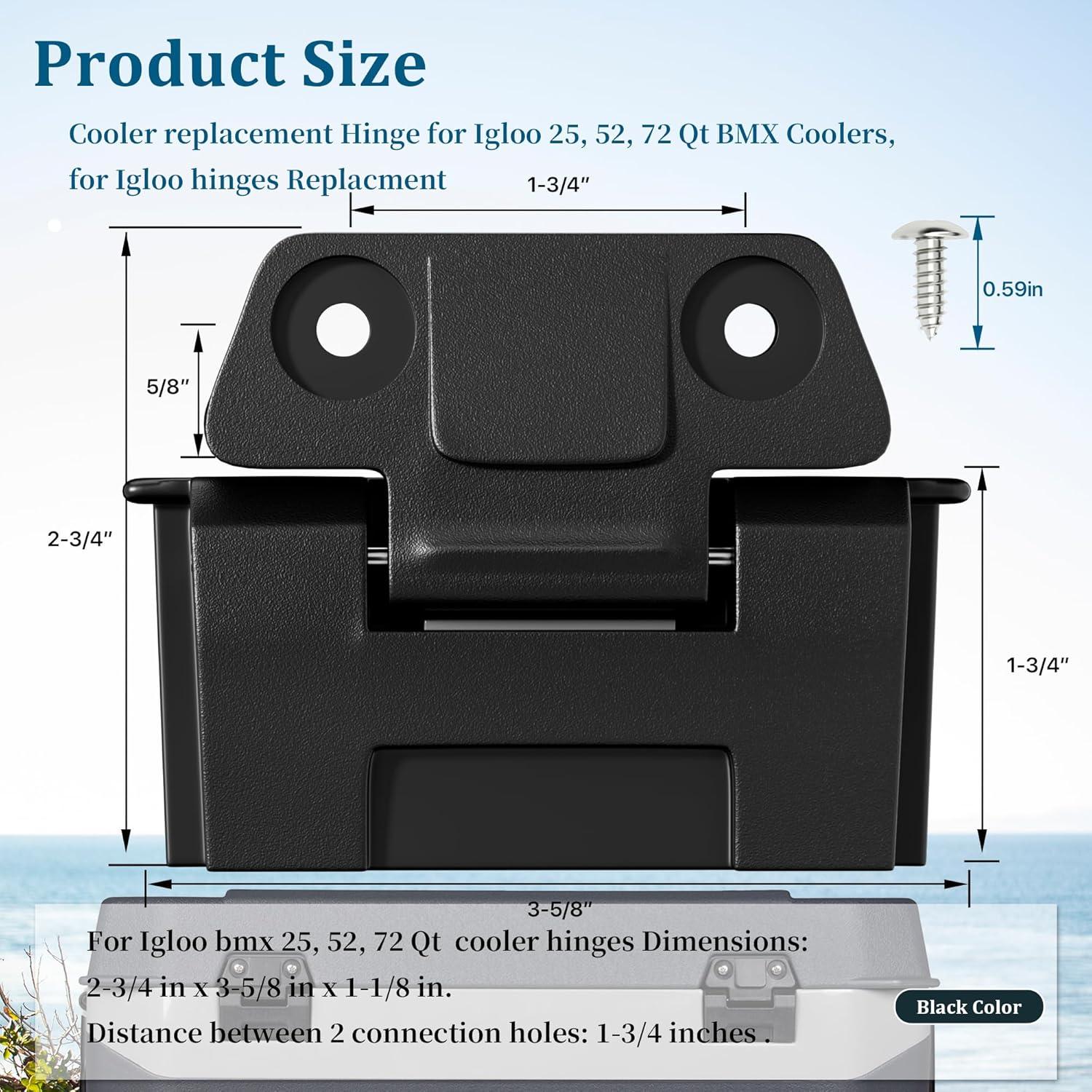 Bisagras de Repuesto BiLLNE para Coolers Igloo 25, 52, 72 Qt
