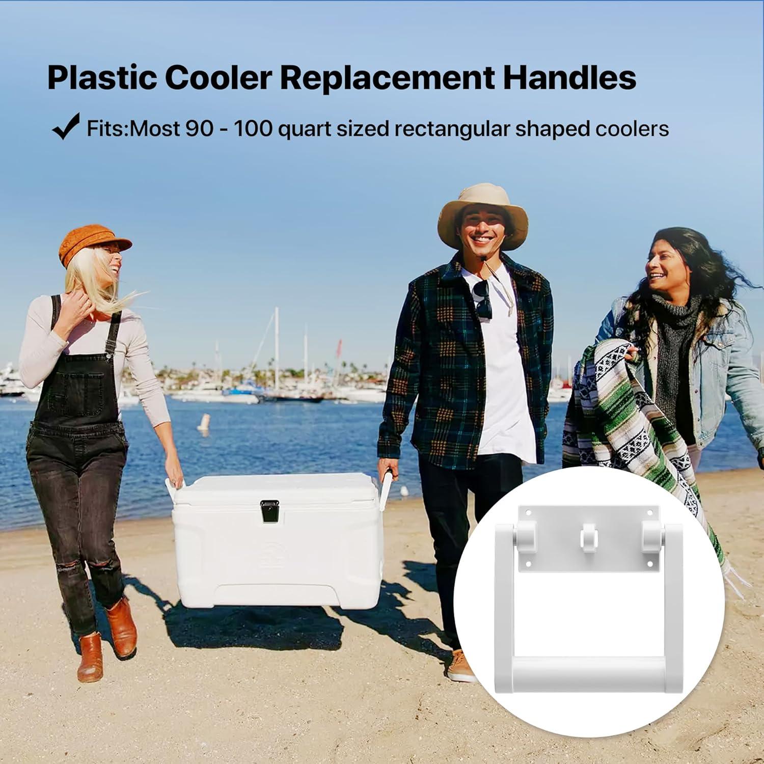 21025 Replacement Handles for Coolers,Compatible with 90-100 Qt Coolers，High Strength Plastic Handles & Screws Replacement Parts-2 Pack
