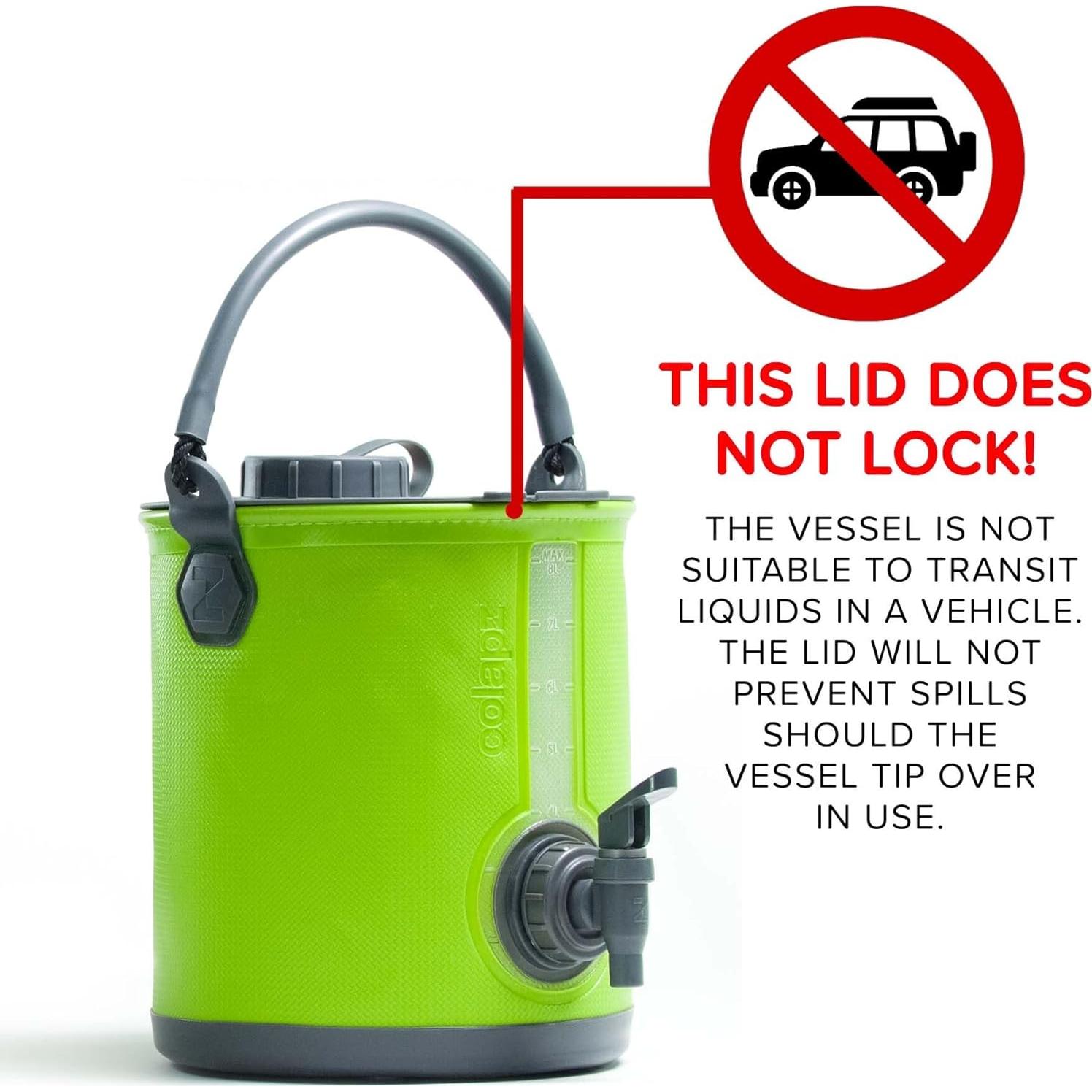 Contenedor de Agua Plegable Colapz 2-en-1 8 Litros Verde