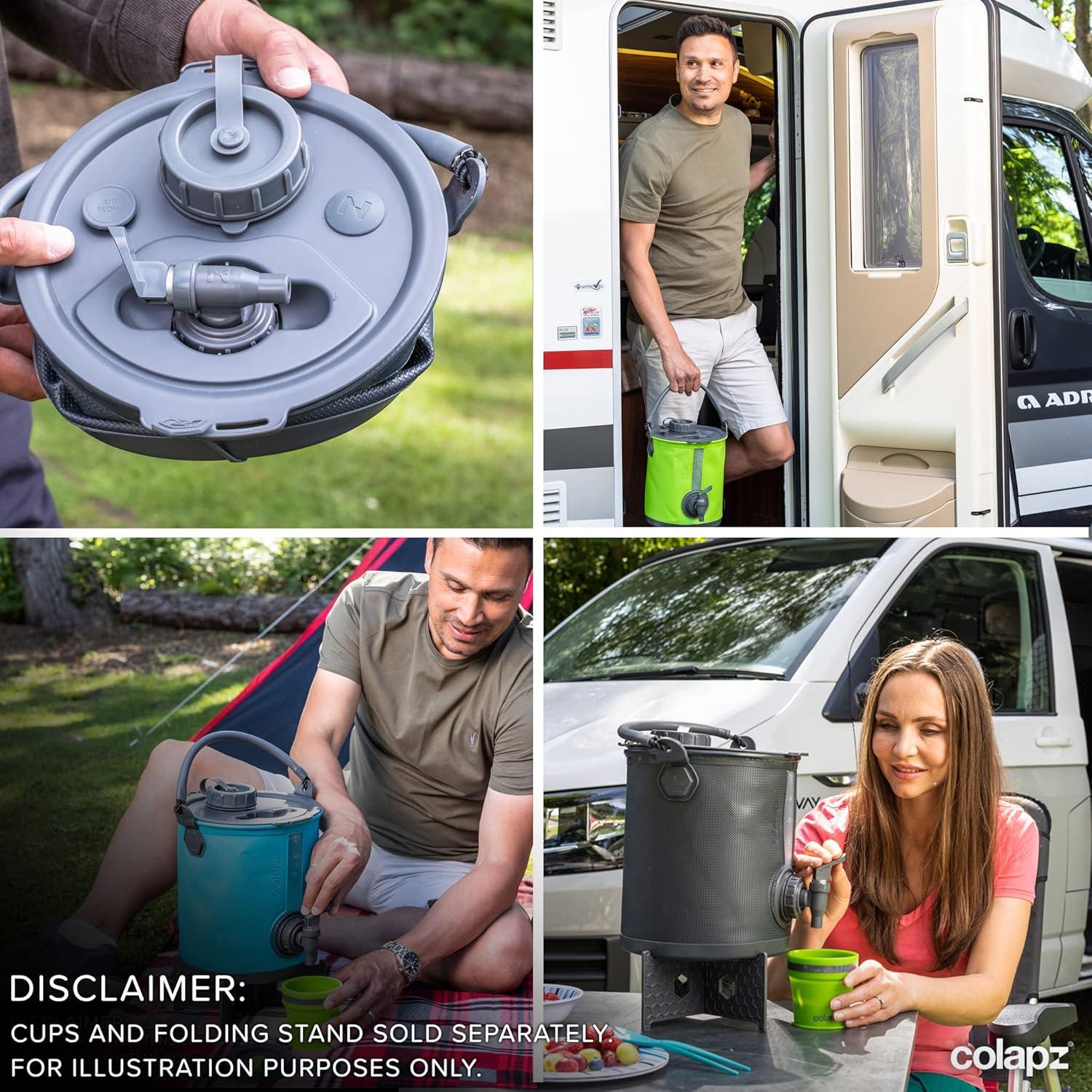 Contenedor de Agua Plegable Colapz 2-en-1 8 Litros Verde