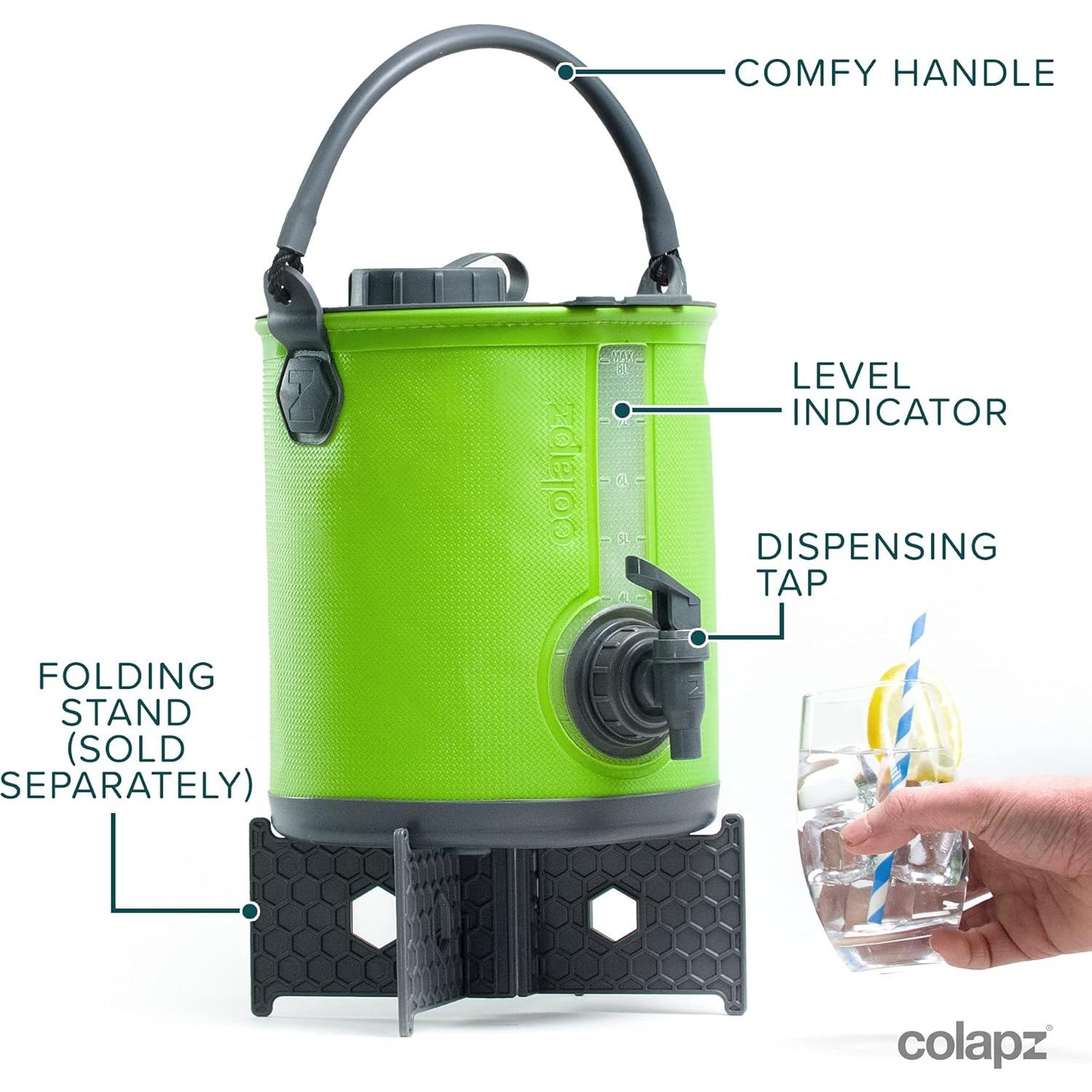 Contenedor de Agua Plegable Colapz 2-en-1 8 Litros Verde