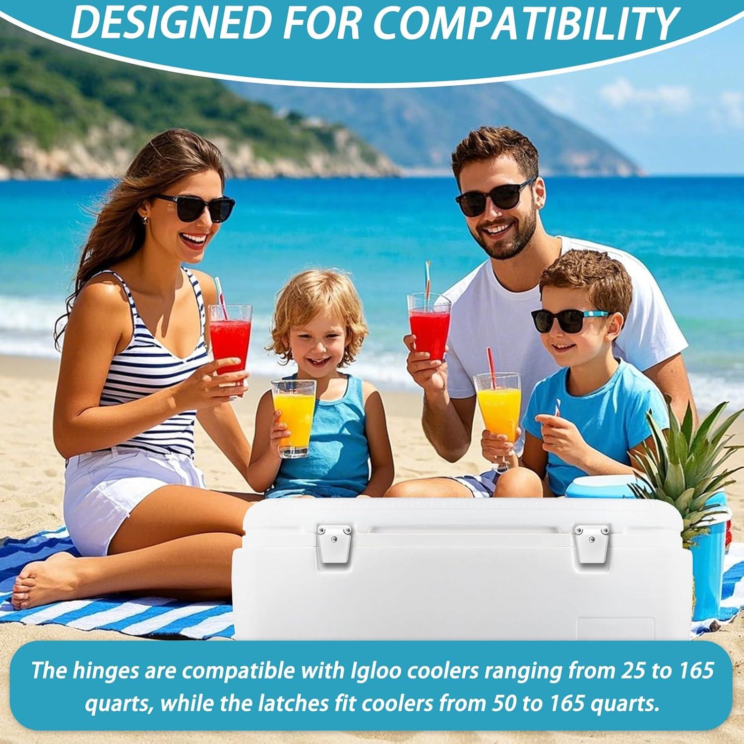 Kit de Bisagra y Pestillo Niuohoy para Enfriador Igloo - 2 Pestillos y 3 Bisagras