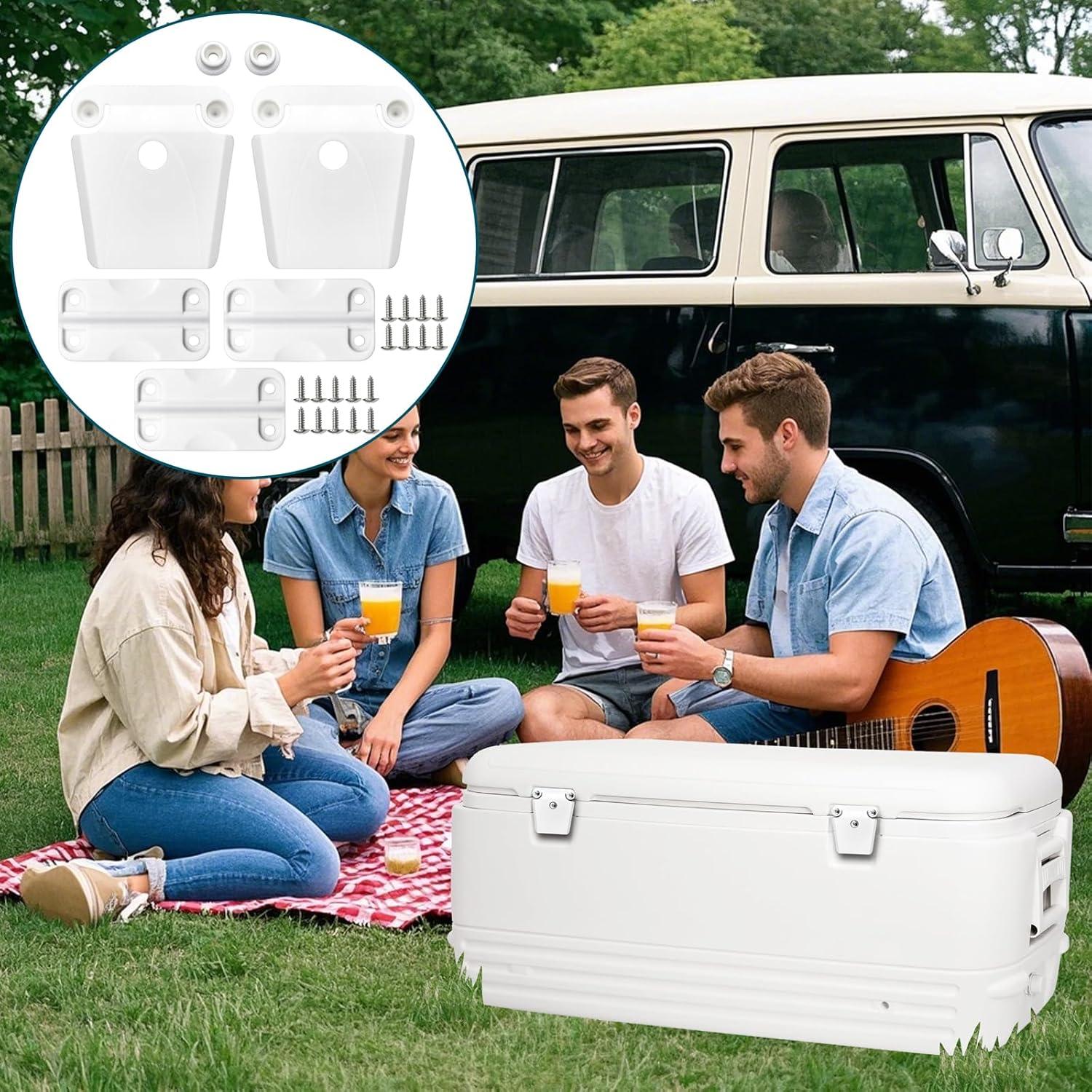 Kit de Bisagra y Pestillo Niuohoy para Enfriador Igloo - 2 Pestillos y 3 Bisagras