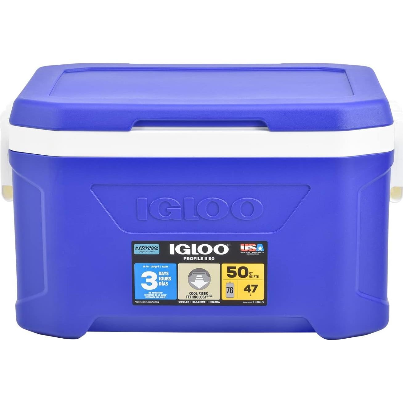 Hielera Igloo Perfil II 50 Qt Azul - Aislada y Ecológica