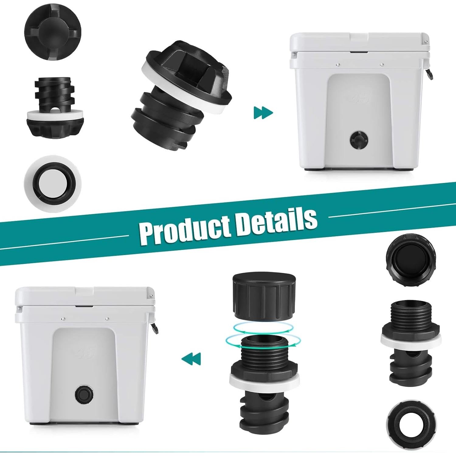 Conector de Manguera WADEO para Tapón de Drenaje Cooler YETI