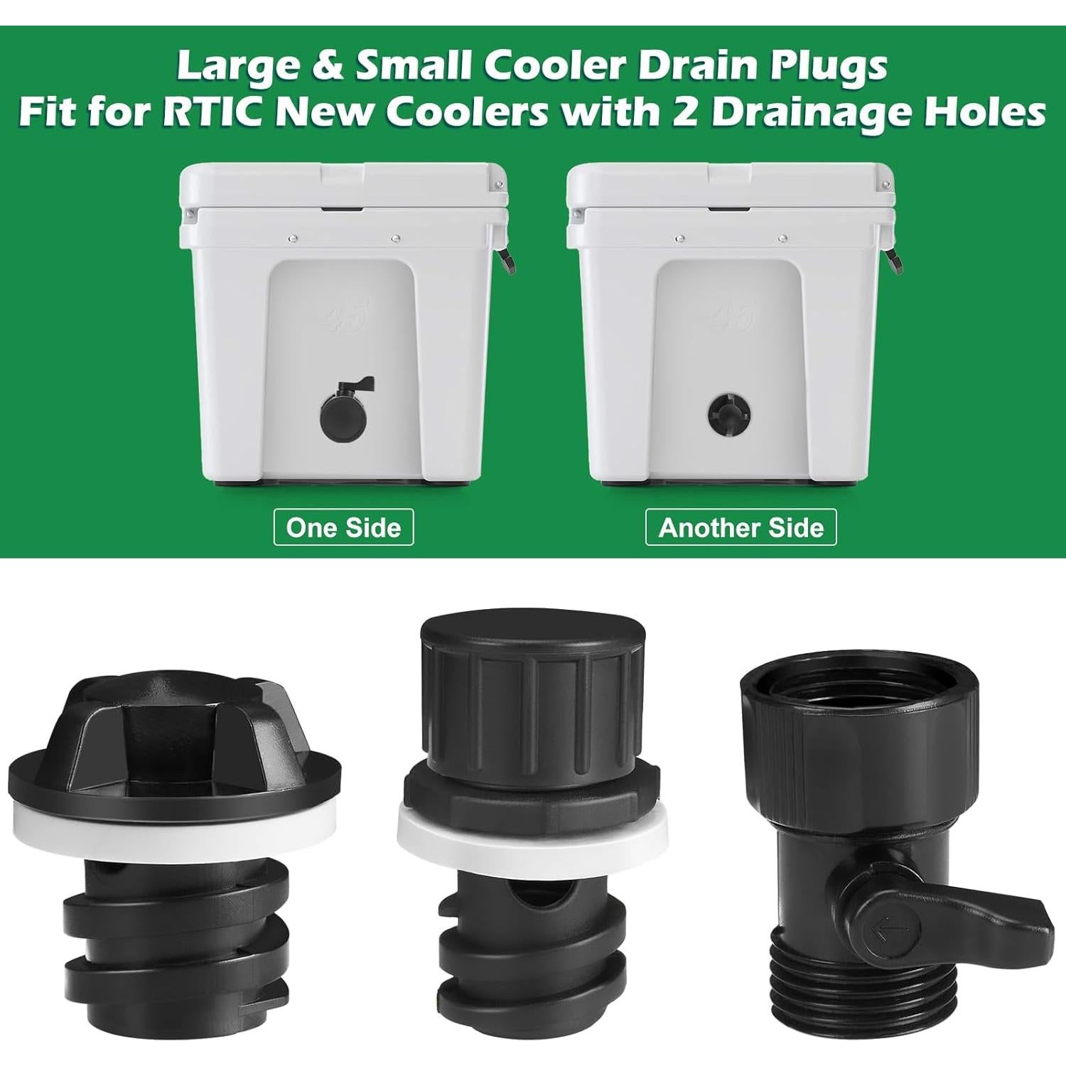 Cooler Drain Plug Hose Connection Kit with 6FT Garden Hose and Shut Off Valve for Yeti, Rtic Coolers