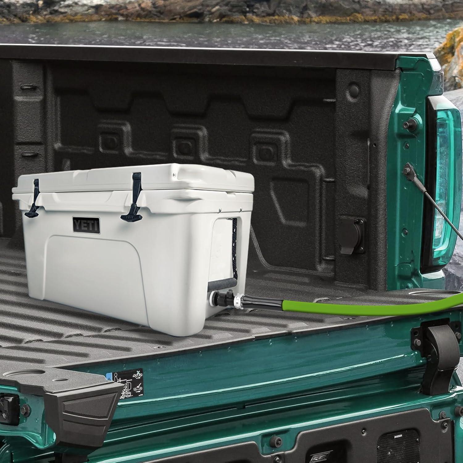 Cooler Drain Plug Hose Connection Kit with 6FT Garden Hose and Shut Off Valve for Yeti, Rtic Coolers