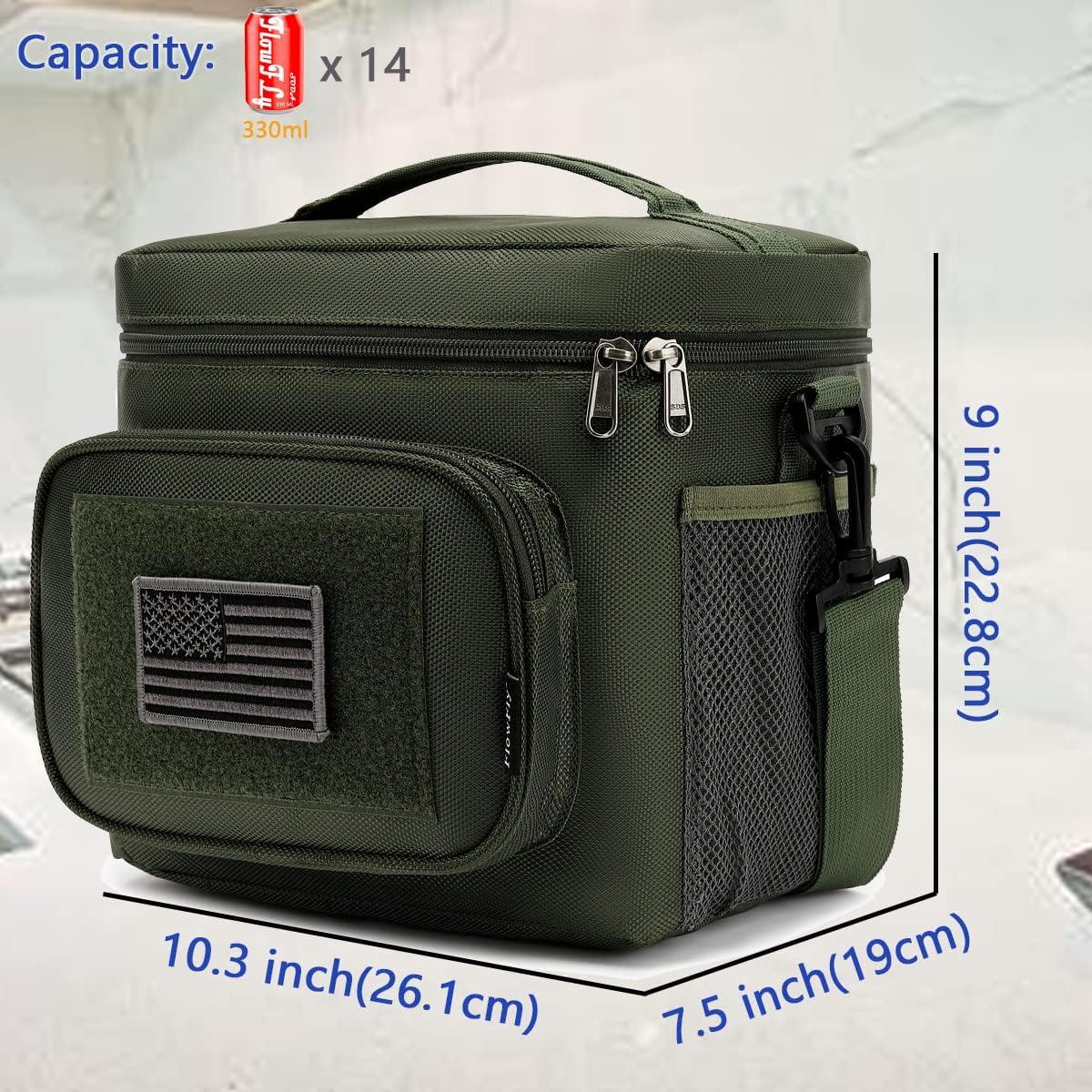 Bolsa de Almuerzo Táctica FlowFly Verde Militar Aislada 11.5L