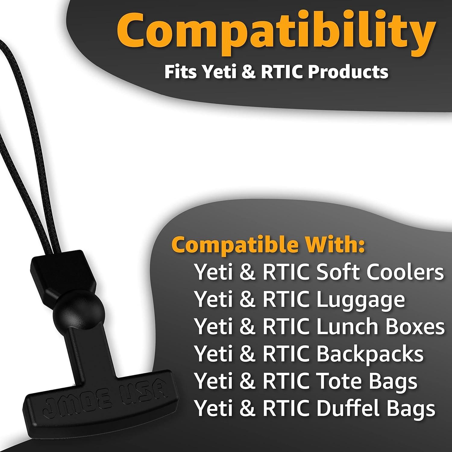 Tiradores de Cremallera Jmoe USA para Yeti y RTIC - Paquete de 2
