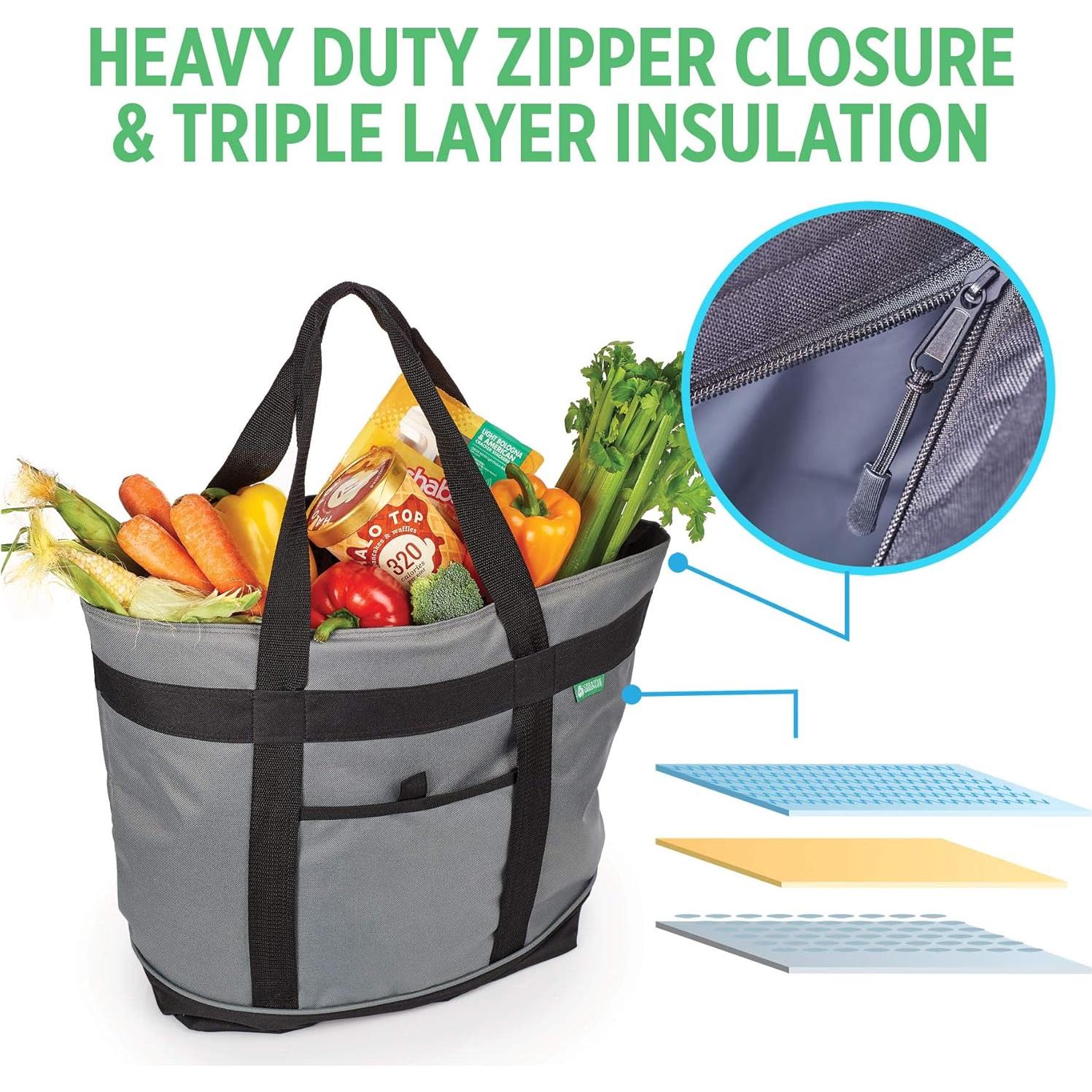 Bolsa Térmica Aislada Jumbo Creative Green Life Gris 37.85L