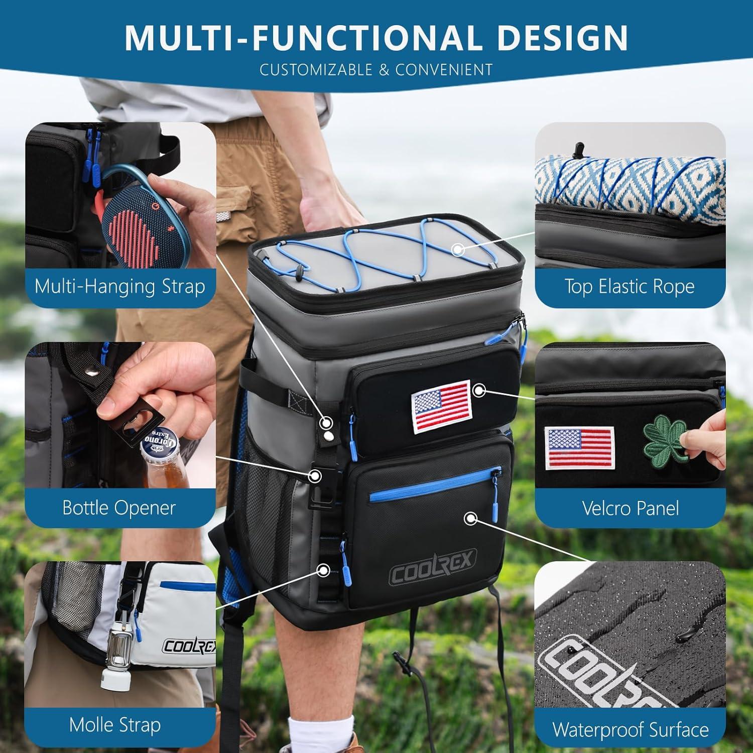 Mochila Enfriadora COOLREX 36 Latas Impermeable 22.7L