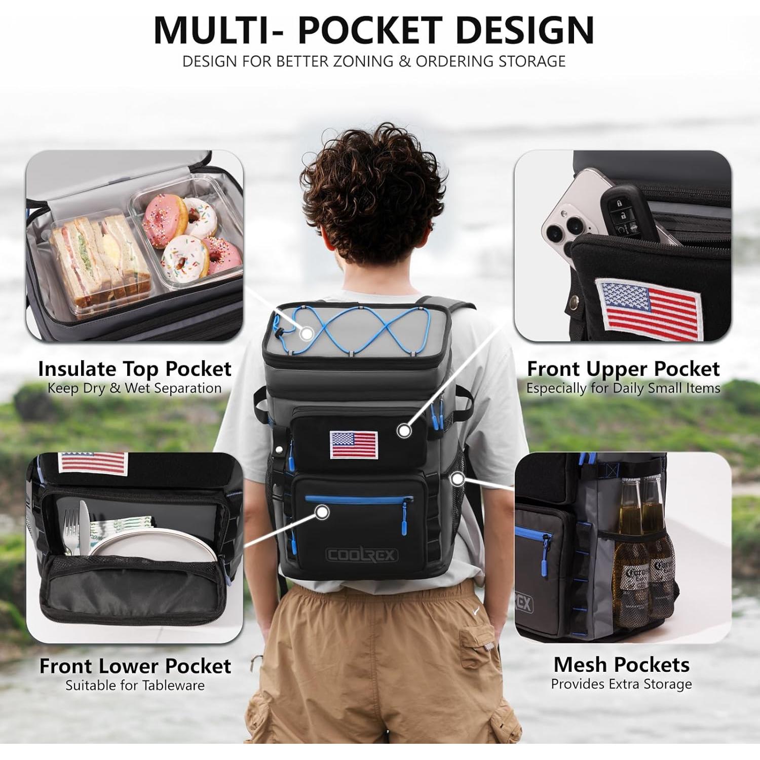 Mochila Enfriadora COOLREX 36 Latas Impermeable 22.7L