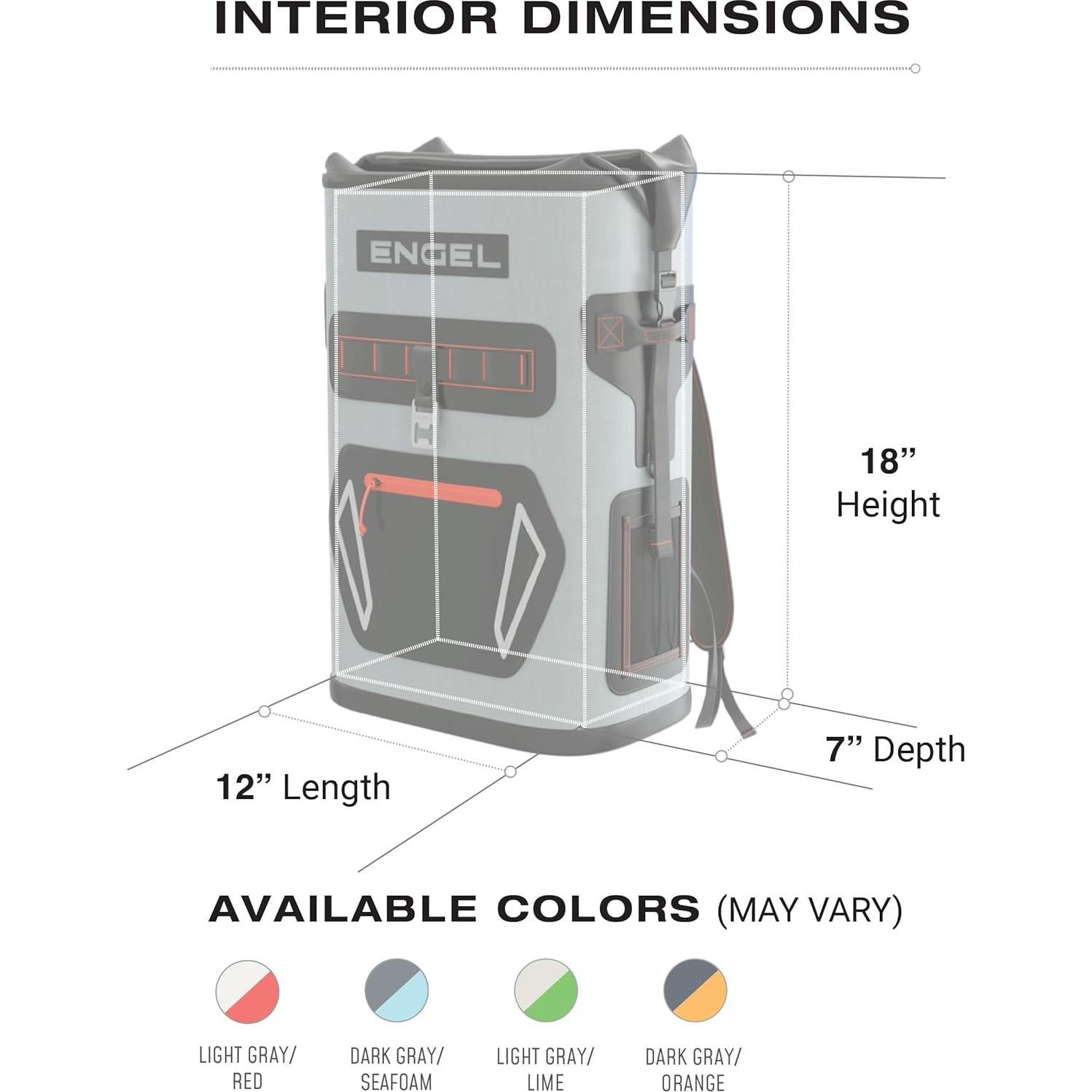 Mochila Enfriador Engel BP25 25 Cuartos Gris Lima